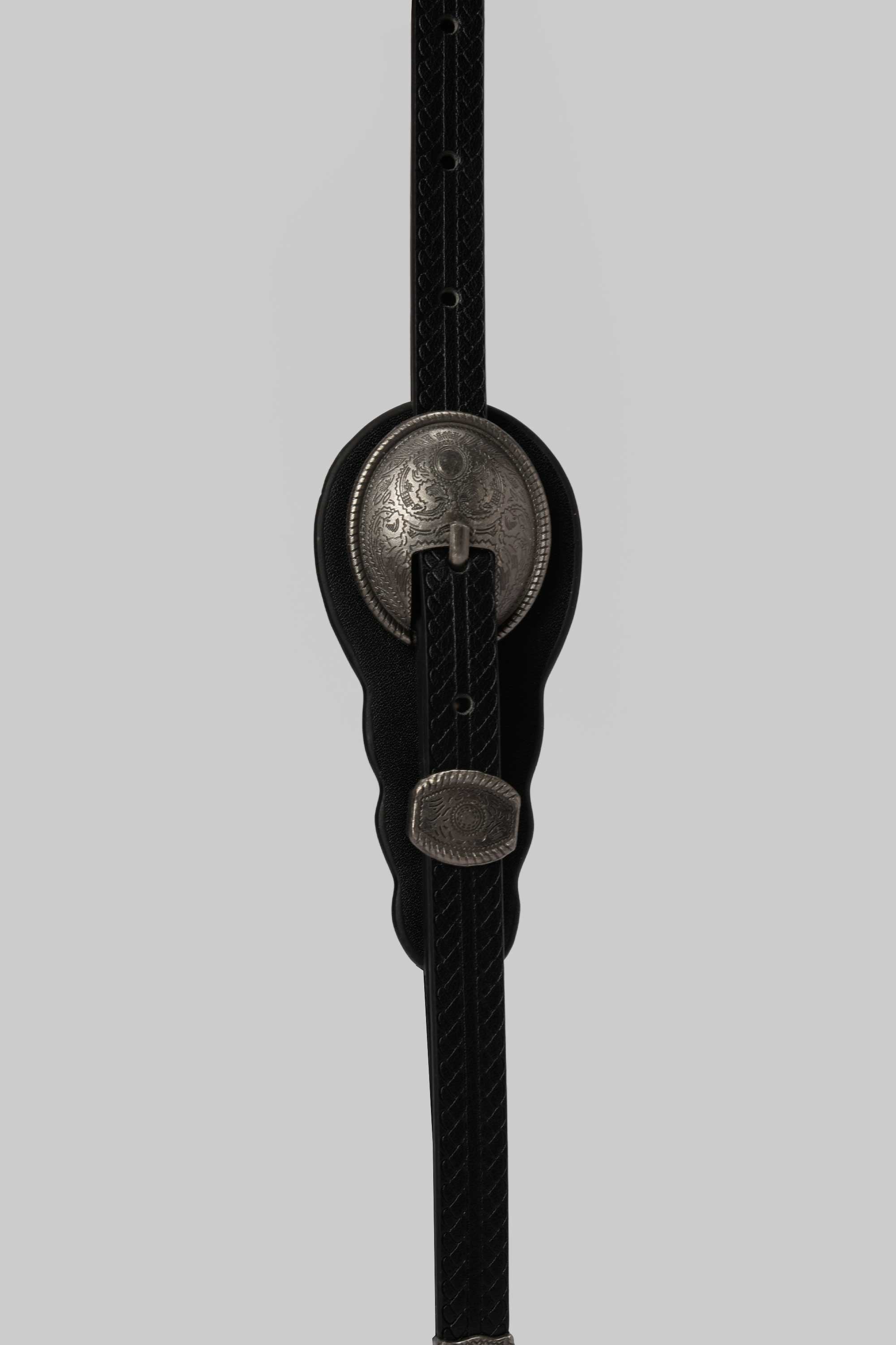 Western â Dark Brown Embossed Silver Buckle Belt Belt CZBELT - Cizaro Jeans