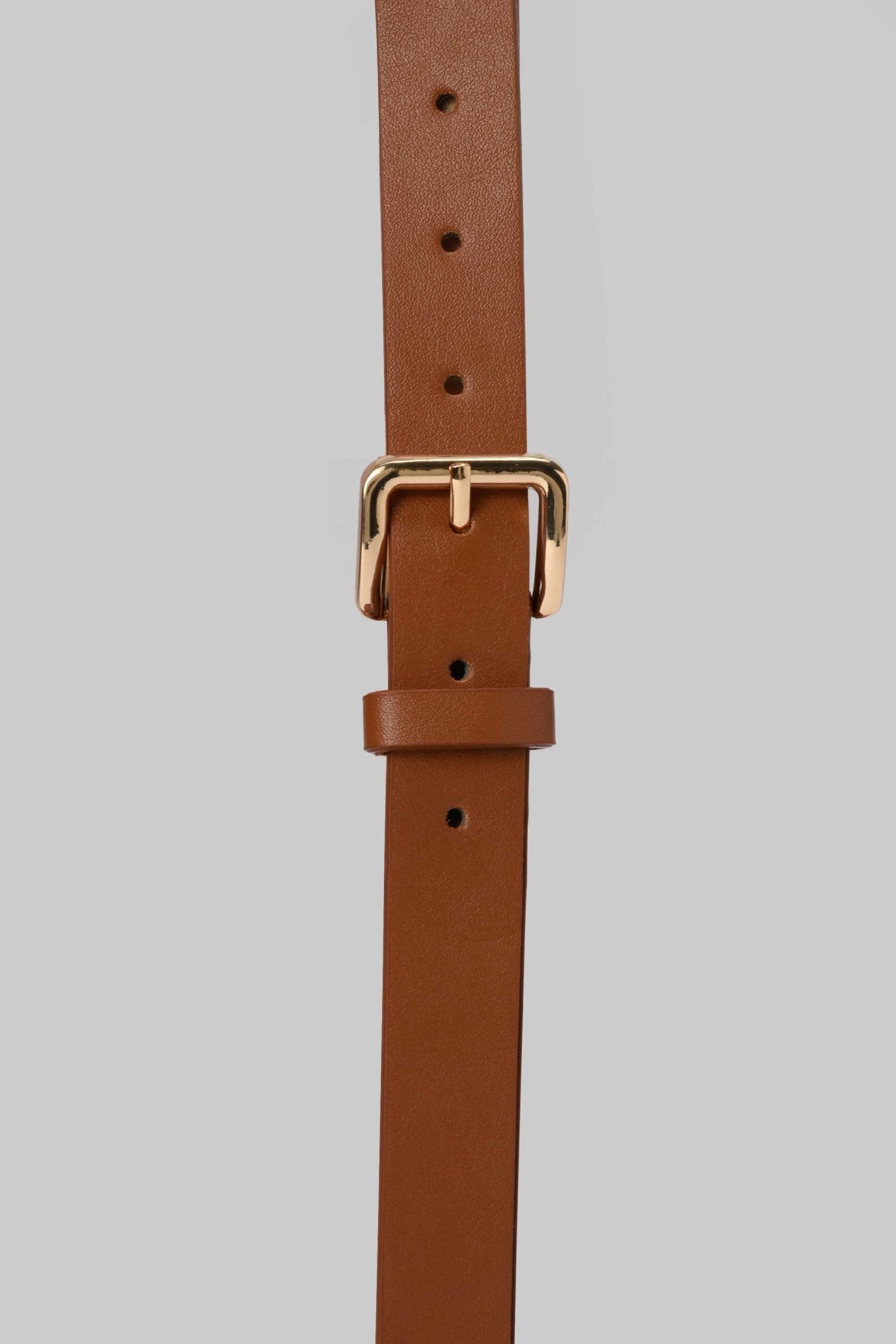 Belt | Tan Faux Leather with Gold Classic Buckle BELT CZBELT - Cizaro Jeans