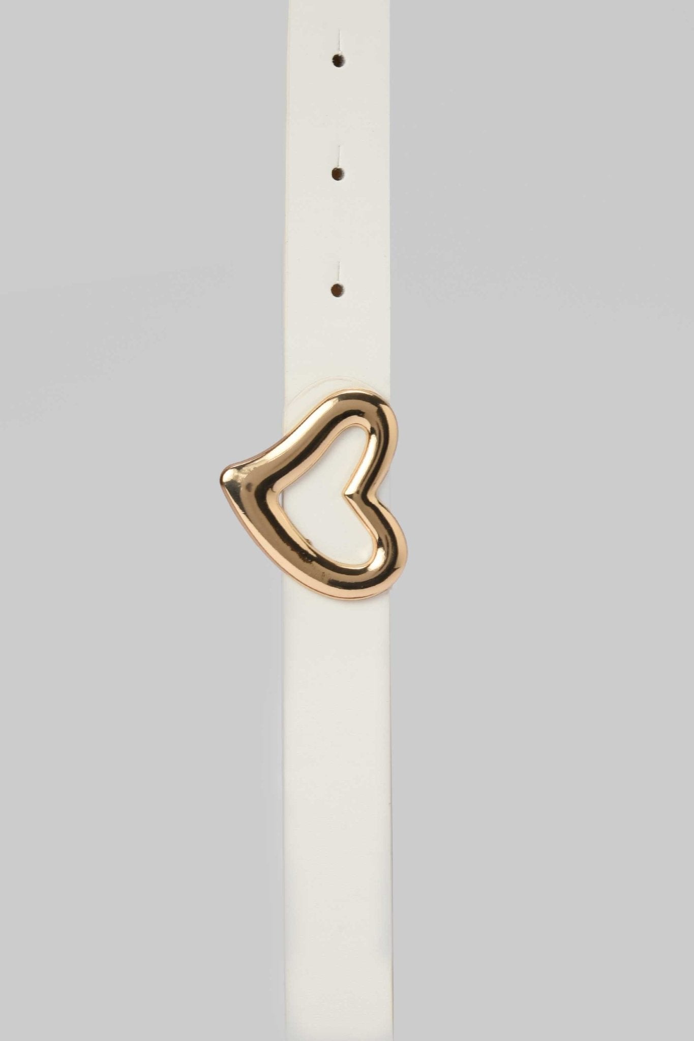 Belt | White Heart-Shaped Gold Buckle Belt CZBELT - Cizaro Jeans