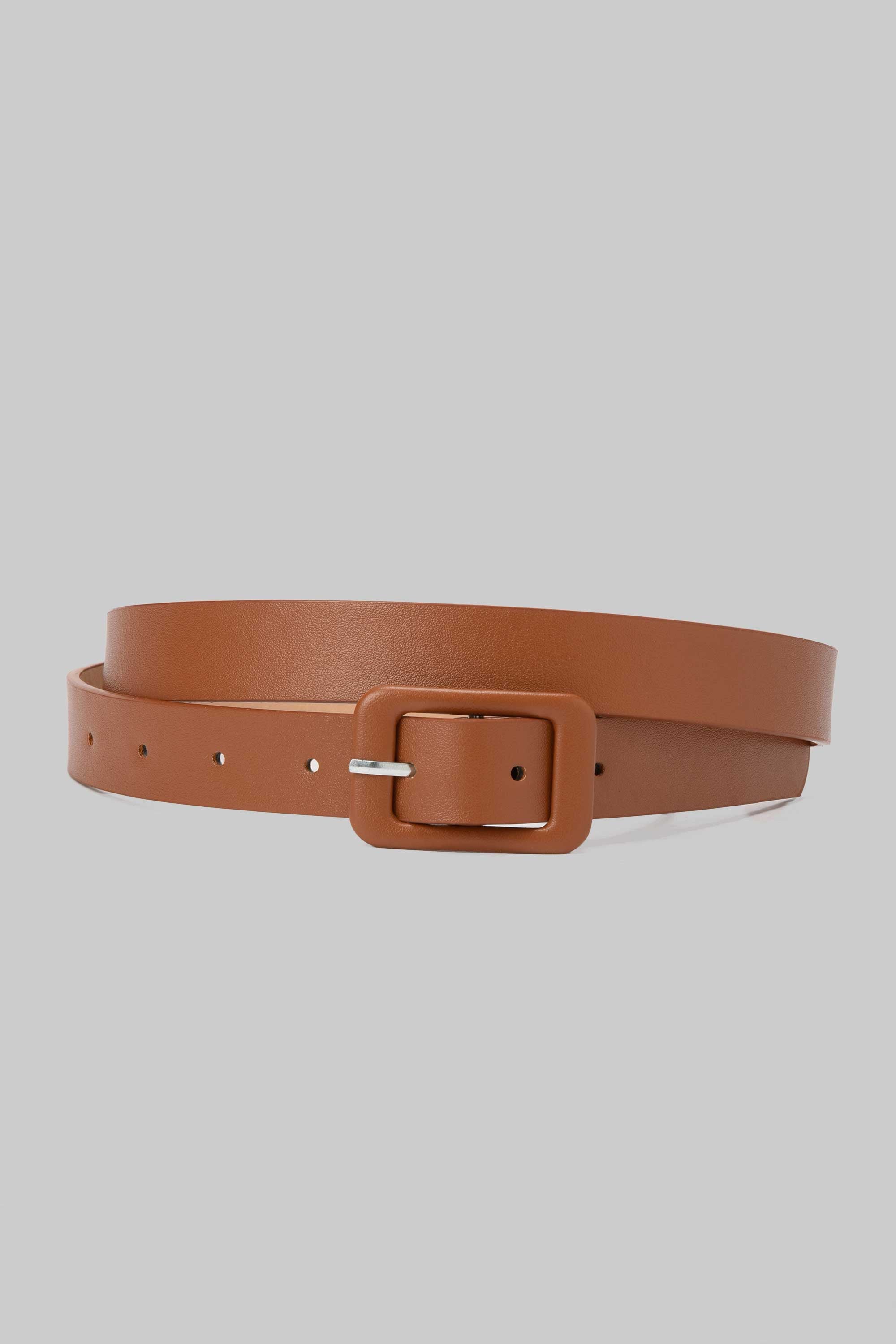 Belt | Nude Textured Faux Leather with Gold Sculpted Buckle belt CZBELT - Cizaro Jeans