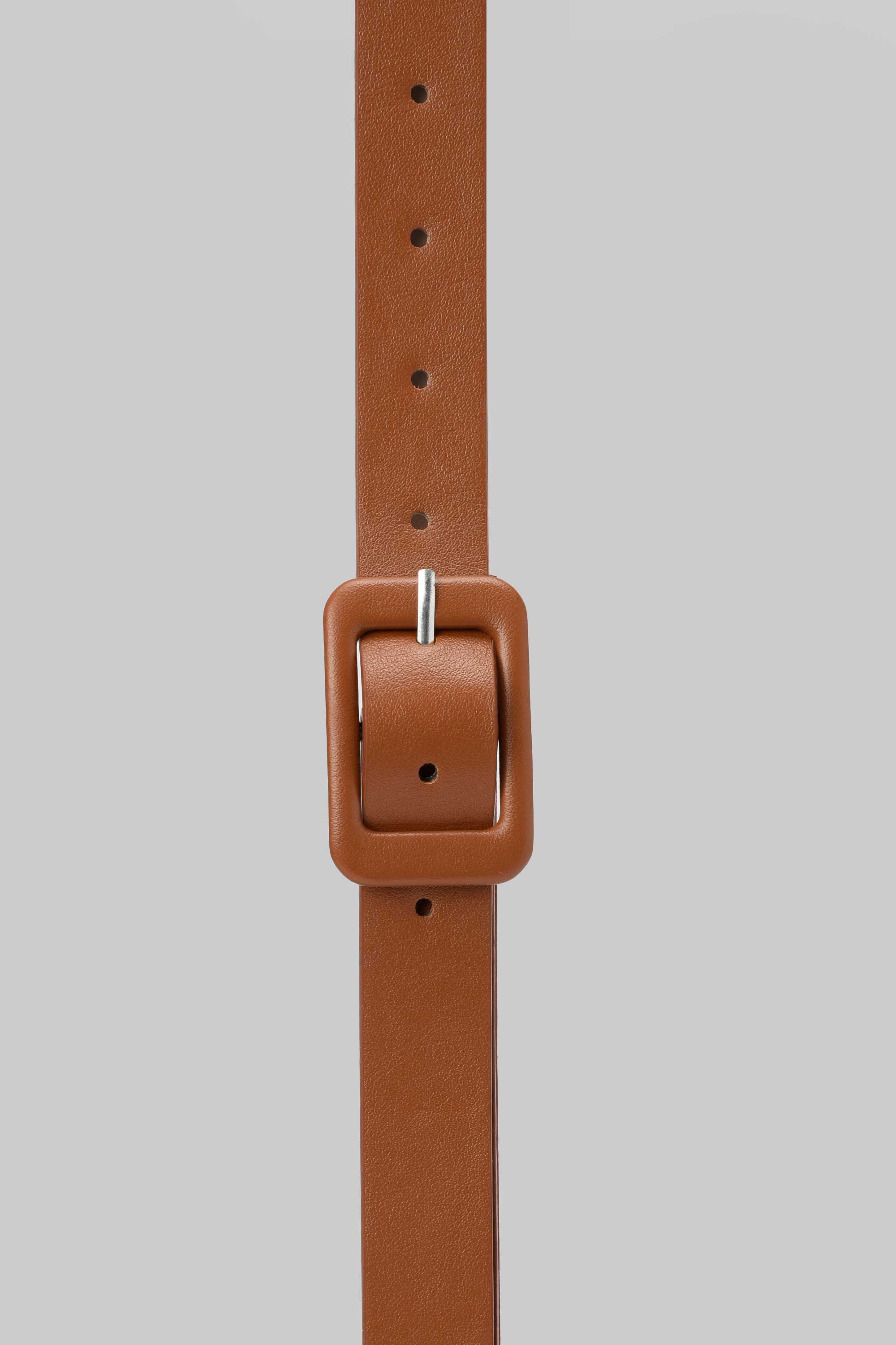 Belt | Nude Textured Faux Leather with Gold Sculpted Buckle belt CZBELT - Cizaro Jeans