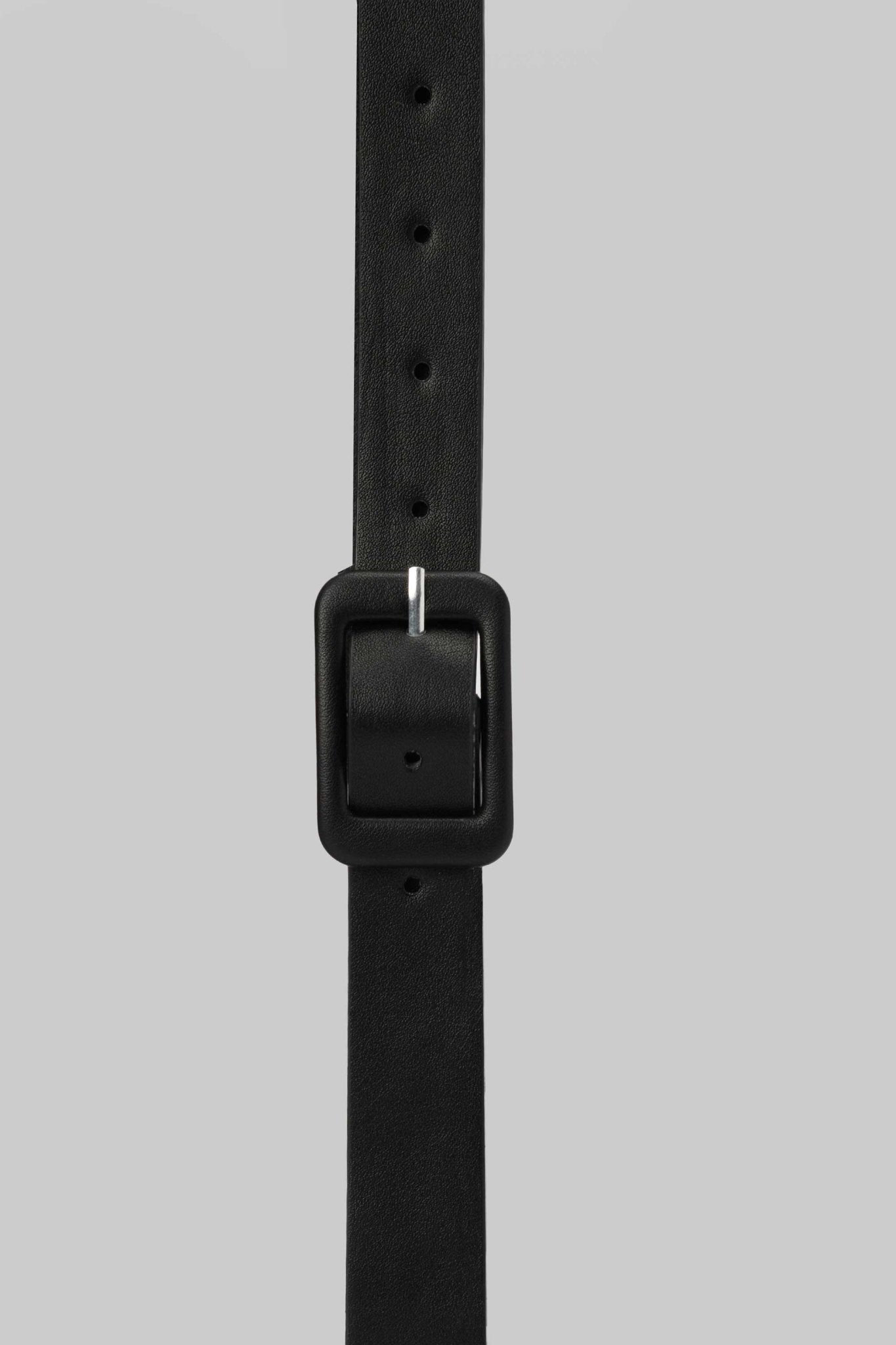 Belt | Black Faux Leather with Covered Square Buckle BELT CZBELT - Cizaro Jeans