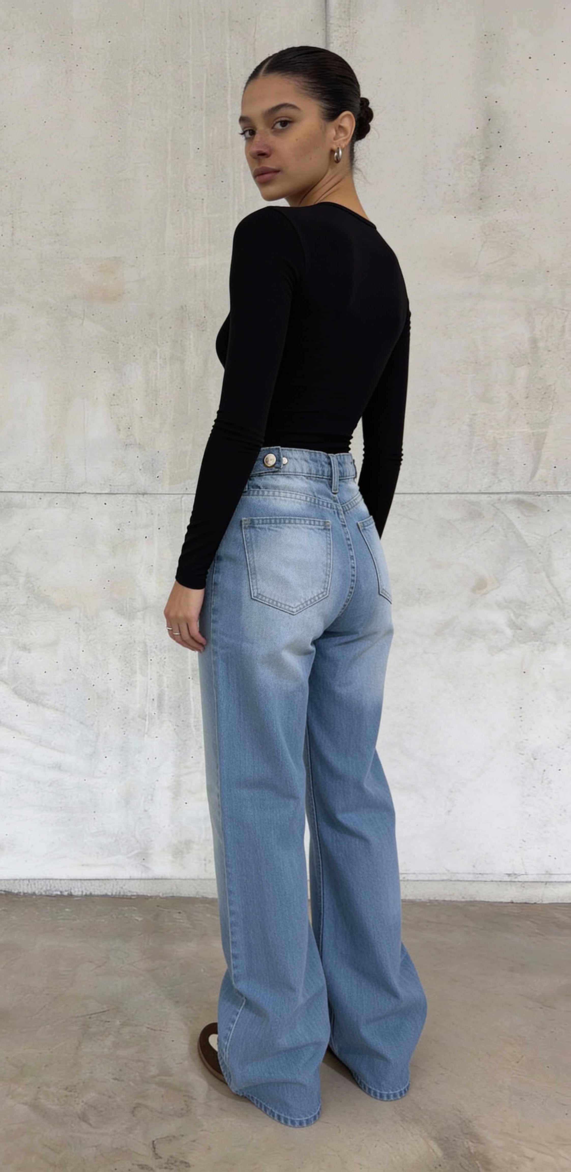 Baggy – High-Waist Flex Waist Bright Blue Jeans baggy CIZARO - Cizaro Jeans