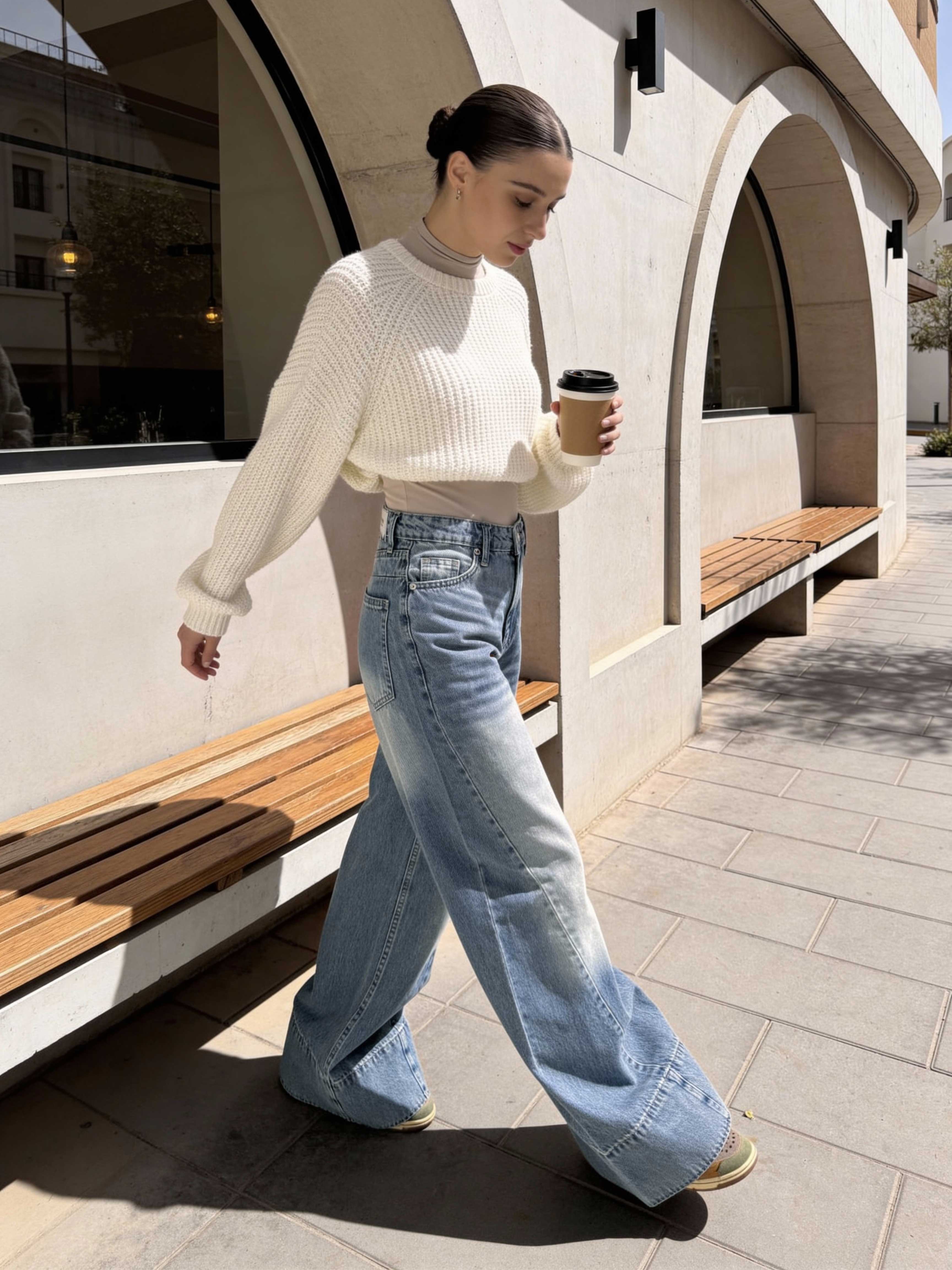 Extreme Wide Leg – High-Waist Light Vintage Blue Jeans