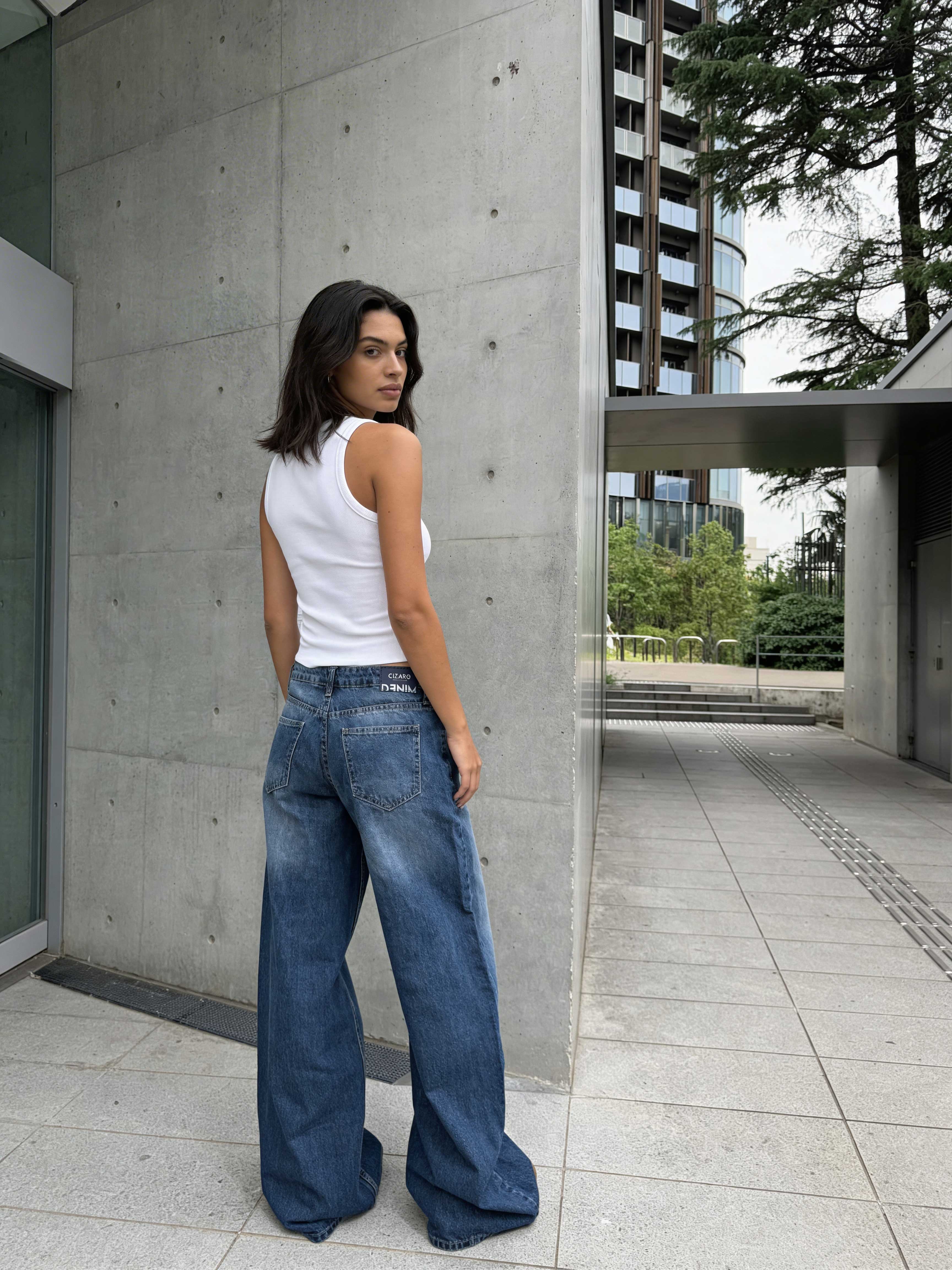 Super Baggy - Mid Waist Rich Denim Blue Jeans