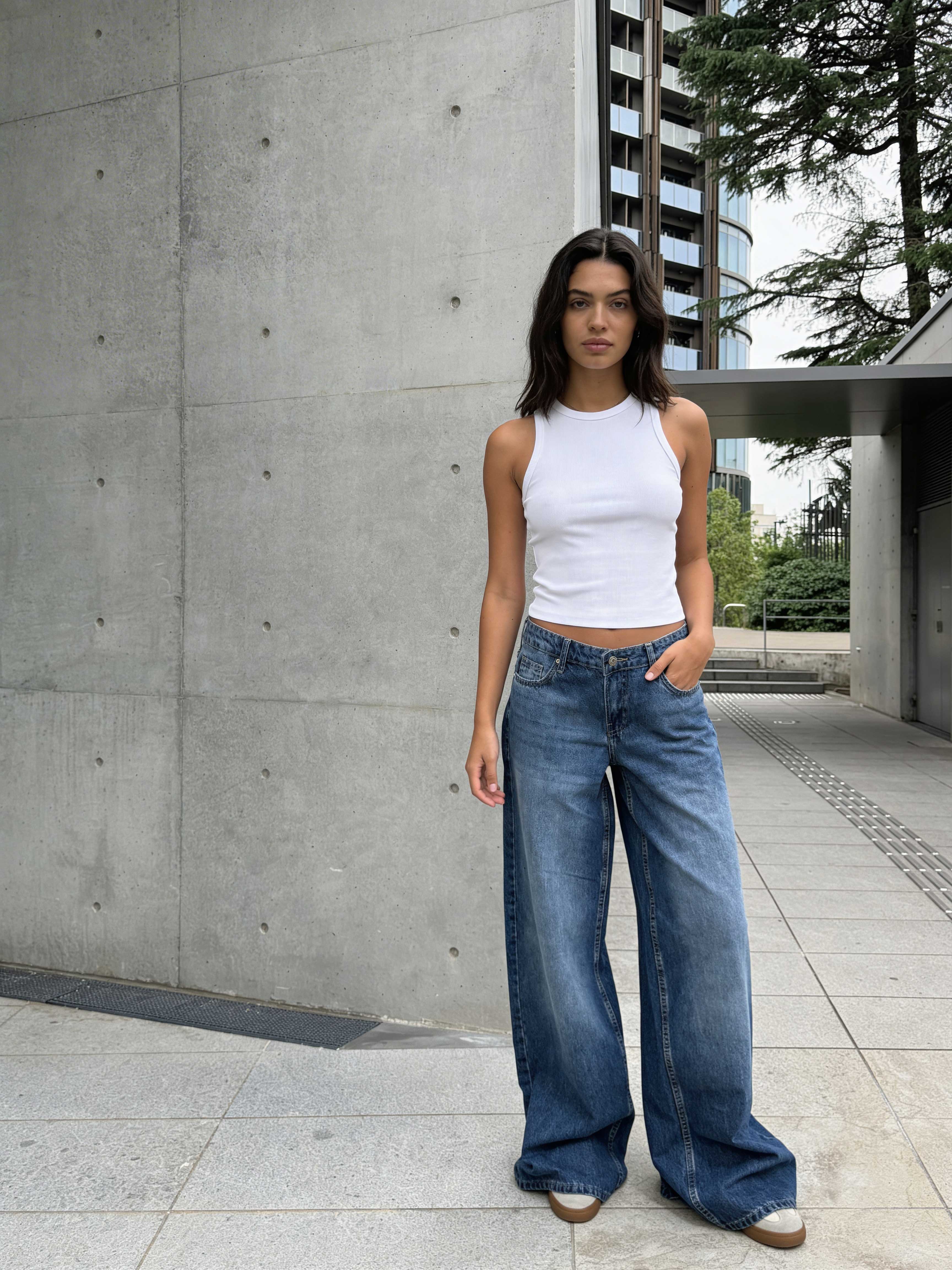 Super Baggy - Mid Waist Rich Denim Blue Jeans