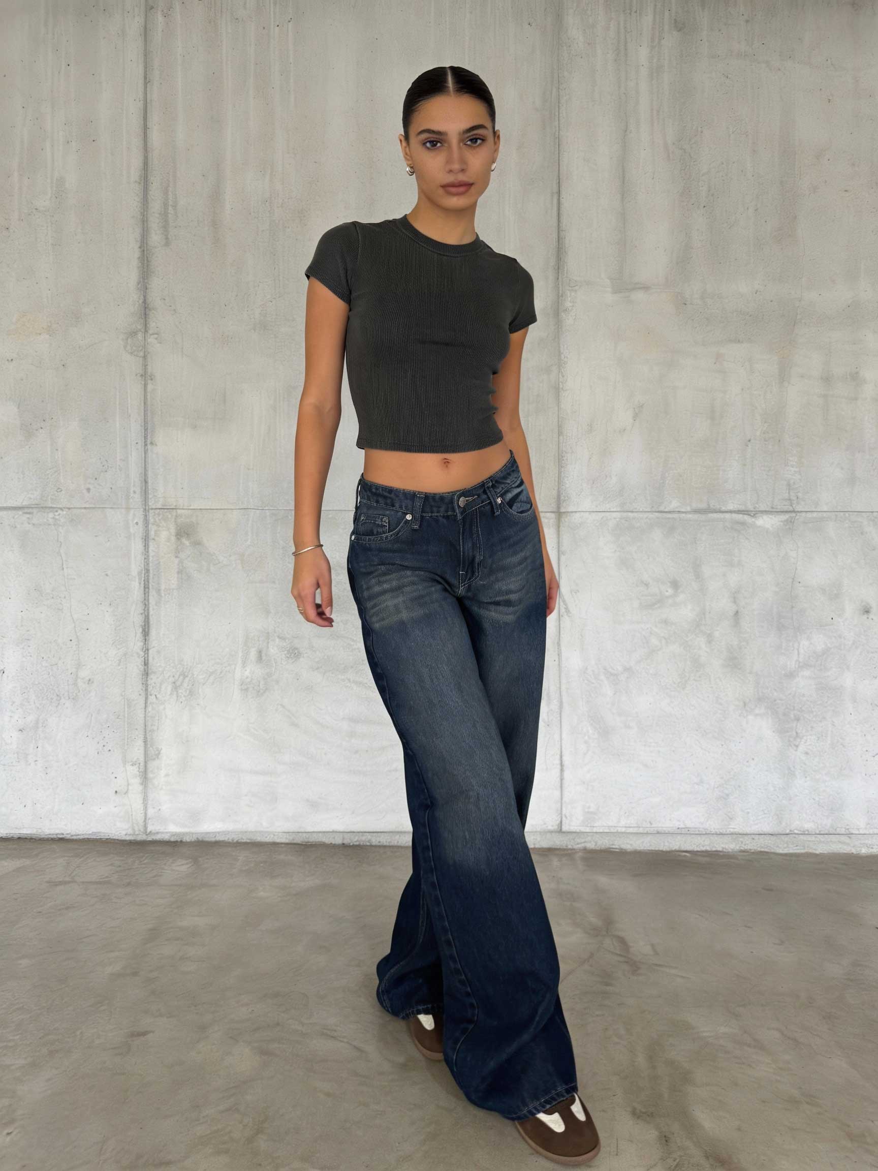 Super Baggy – Mid-Rise Deep Vintage Blue Jeans baggy CIZARO - Cizaro Jeans