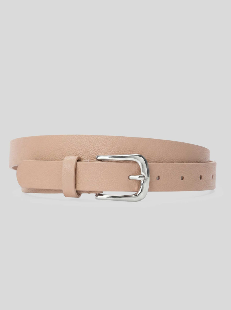 Beige Classic Silver Buckle Belt belt CZBELT - Cizaro Jeans