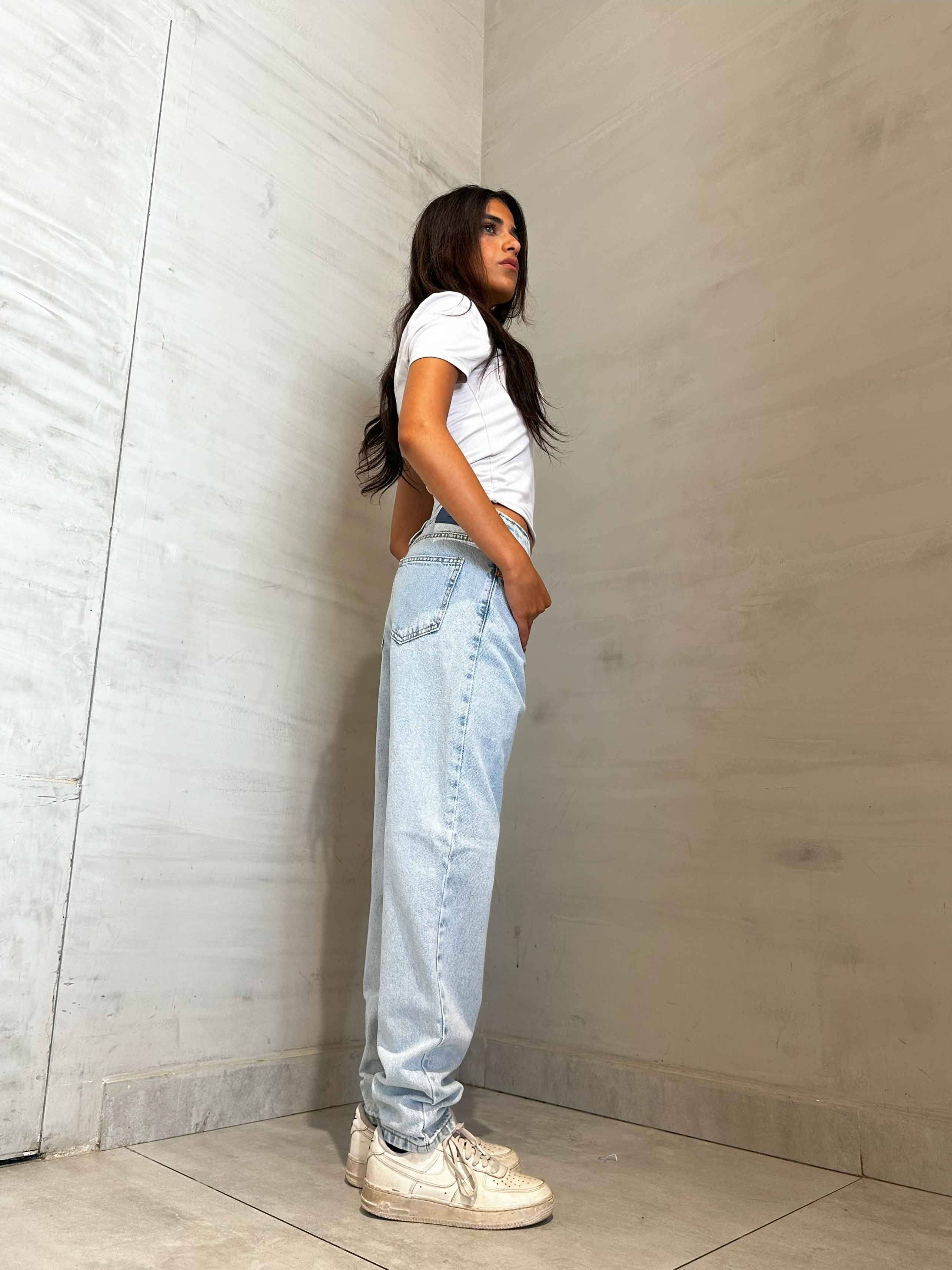 Light Iced Blue Mom-Fit Jeans. Mom-Fit CIZARO - Cizaro Jeans