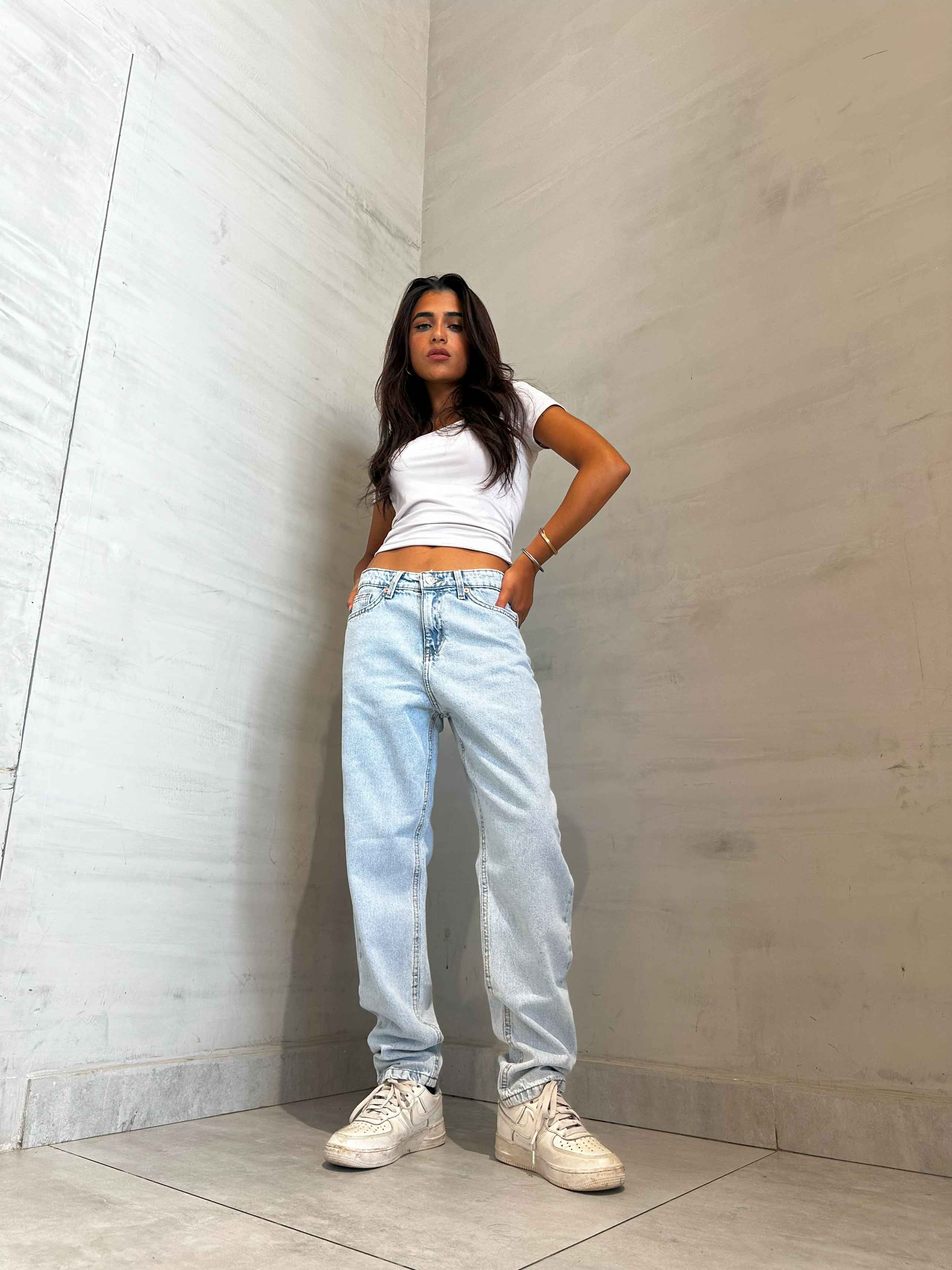 Light Iced Blue Mom-Fit Jeans. Mom-Fit CIZARO - Cizaro Jeans