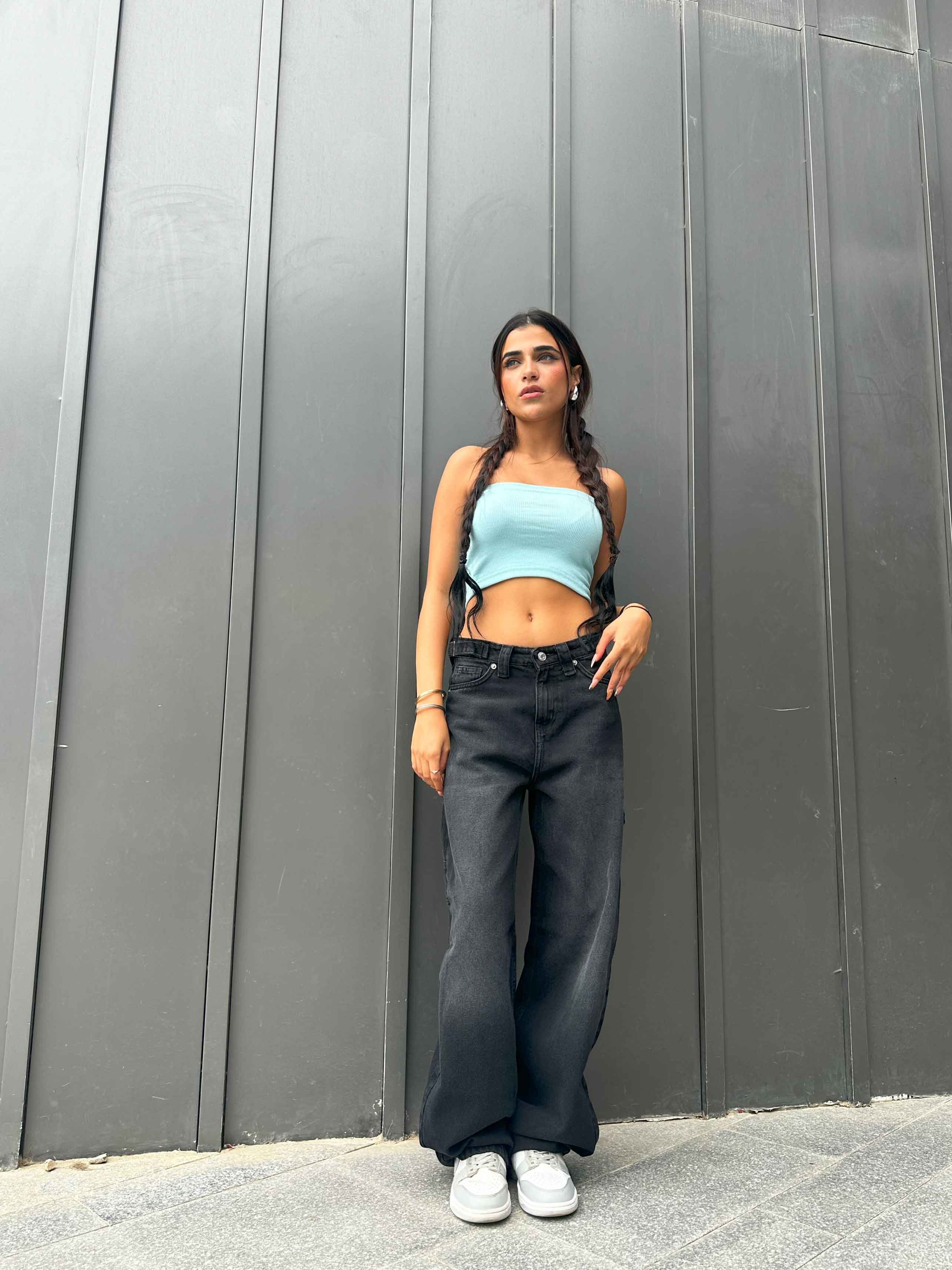 Carpenter - Dark Acid Grey. Mom-Fit CIZARO - Cizaro Jeans