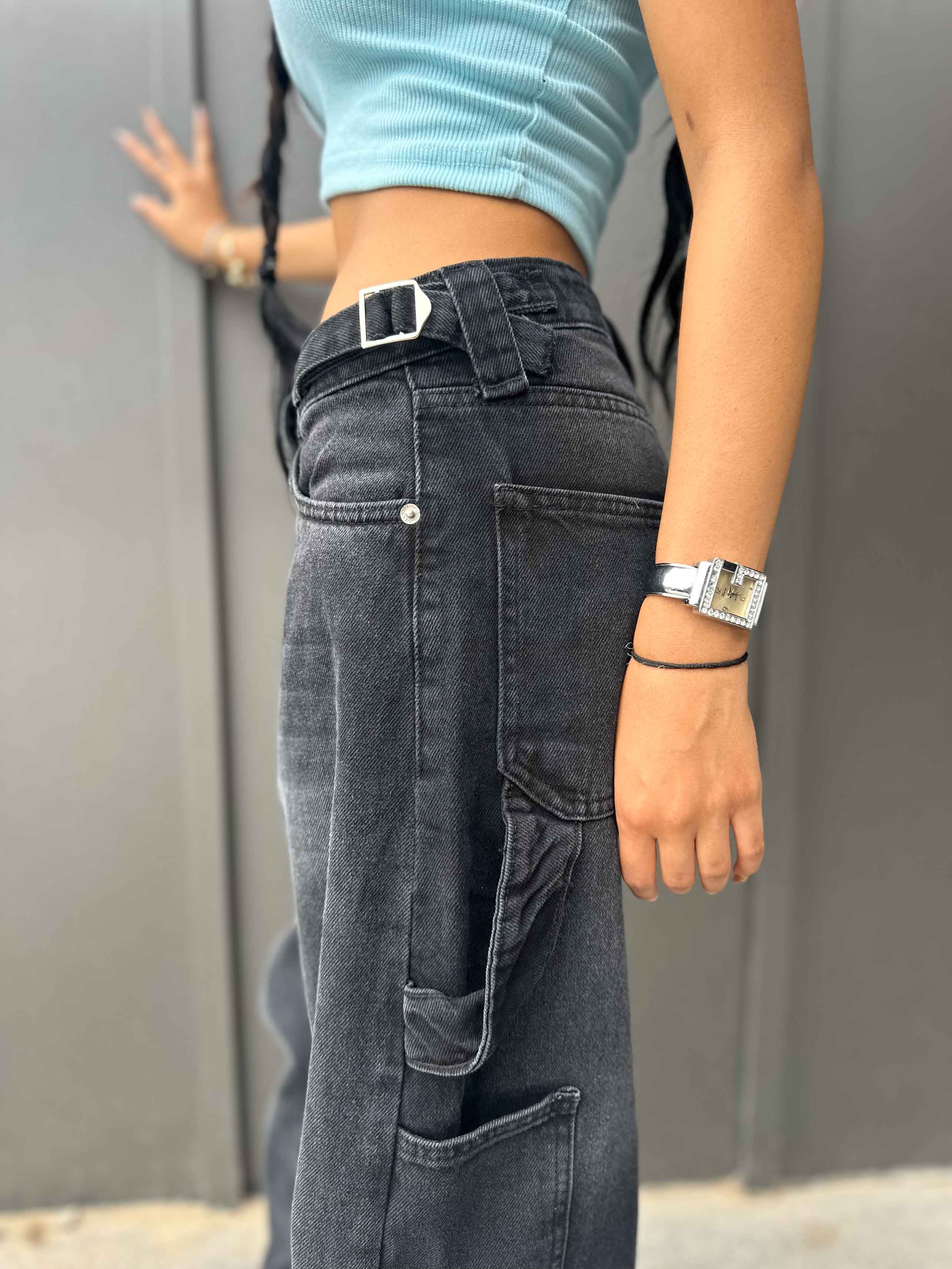 Carpenter - Dark Acid Grey. Mom-Fit CIZARO - Cizaro Jeans