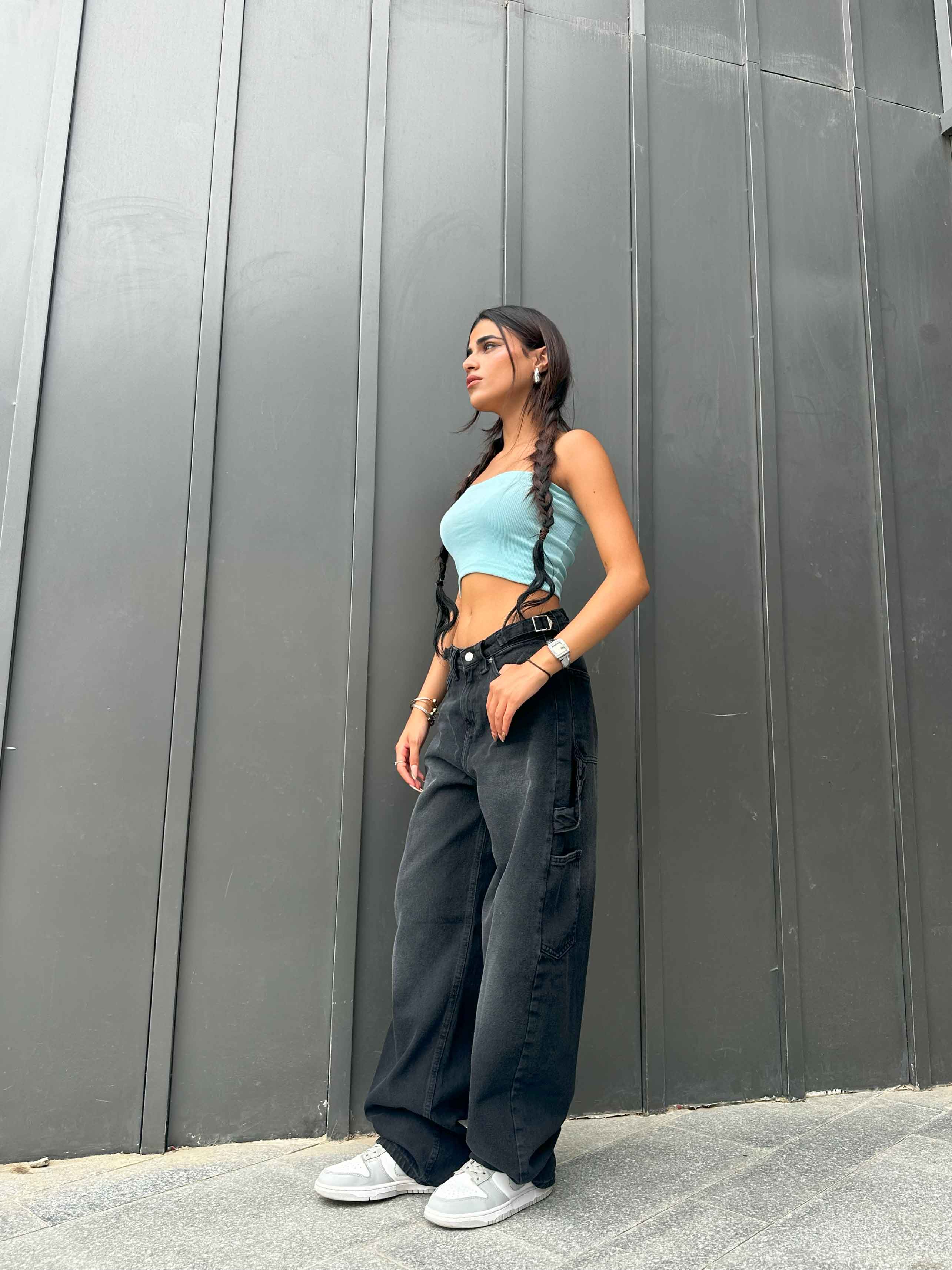 Carpenter - Dark Acid Grey. Mom-Fit CIZARO - Cizaro Jeans