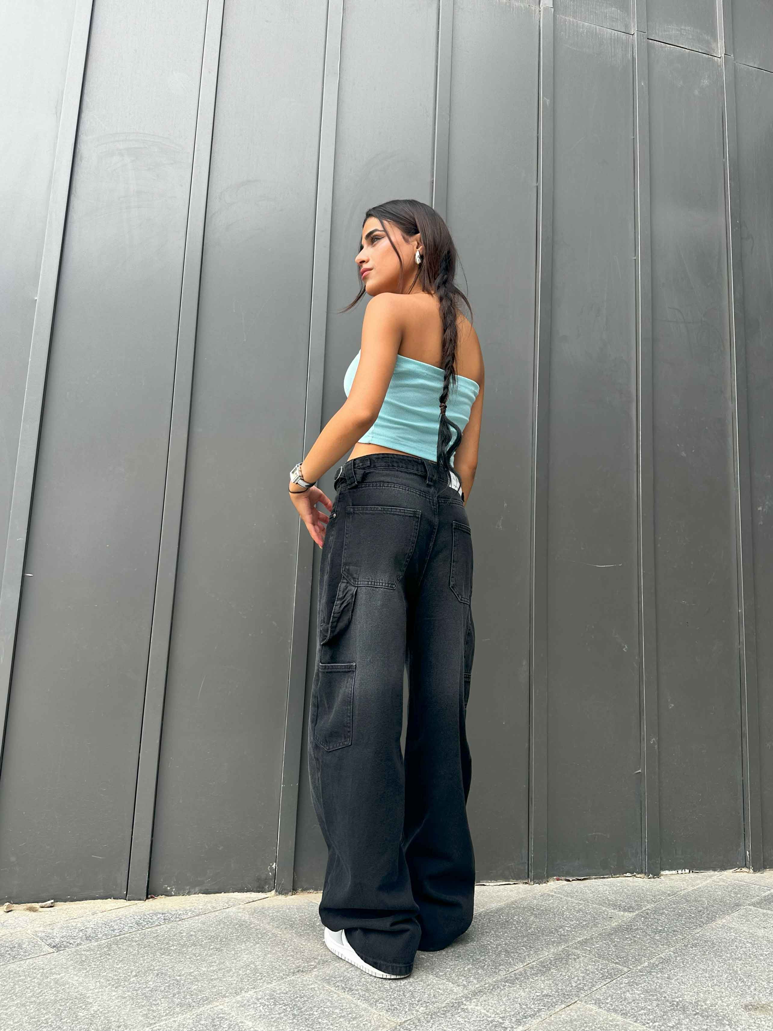 Carpenter - Dark Acid Grey. Mom-Fit CIZARO - Cizaro Jeans