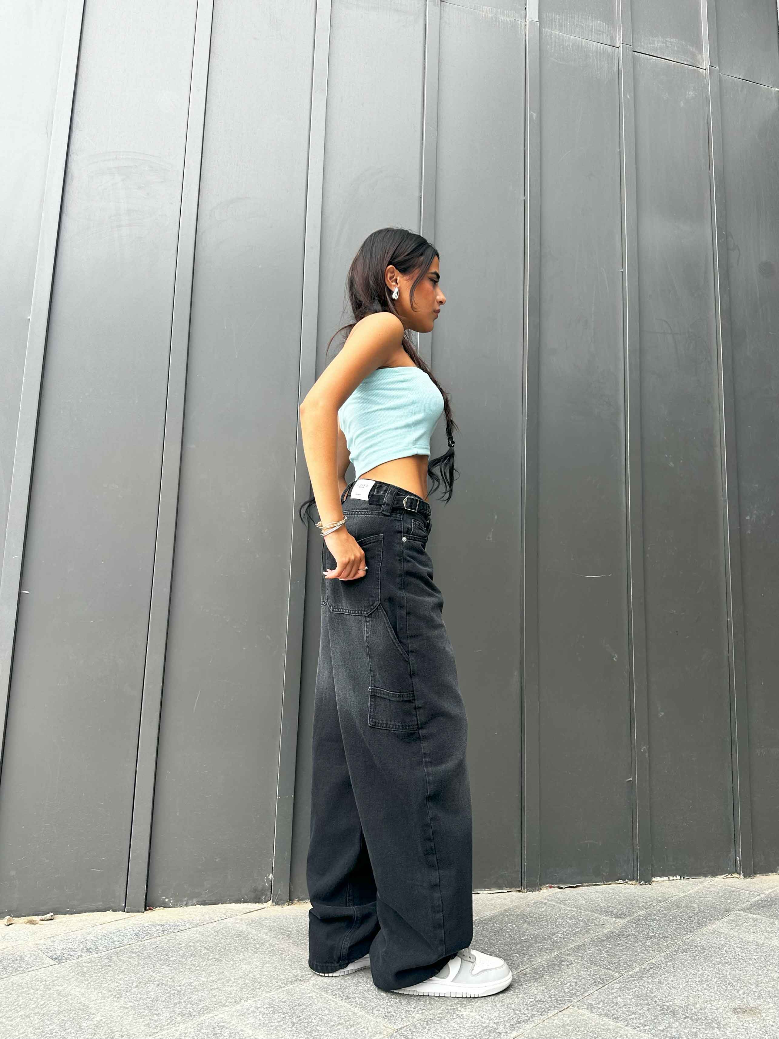 Carpenter - Dark Acid Grey. Mom-Fit CIZARO - Cizaro Jeans