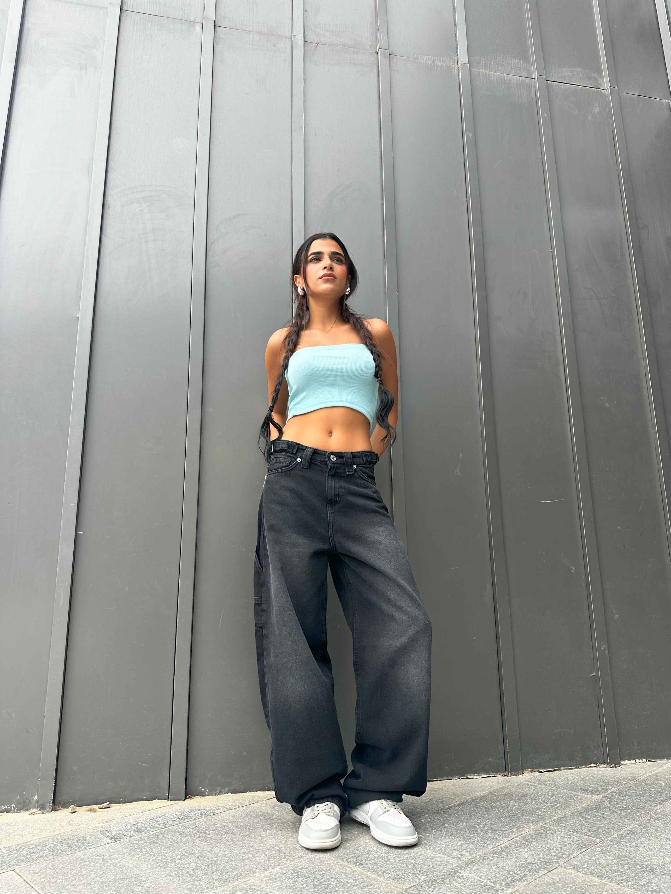 Carpenter - Dark Acid Grey. Mom-Fit CIZARO - Cizaro Jeans