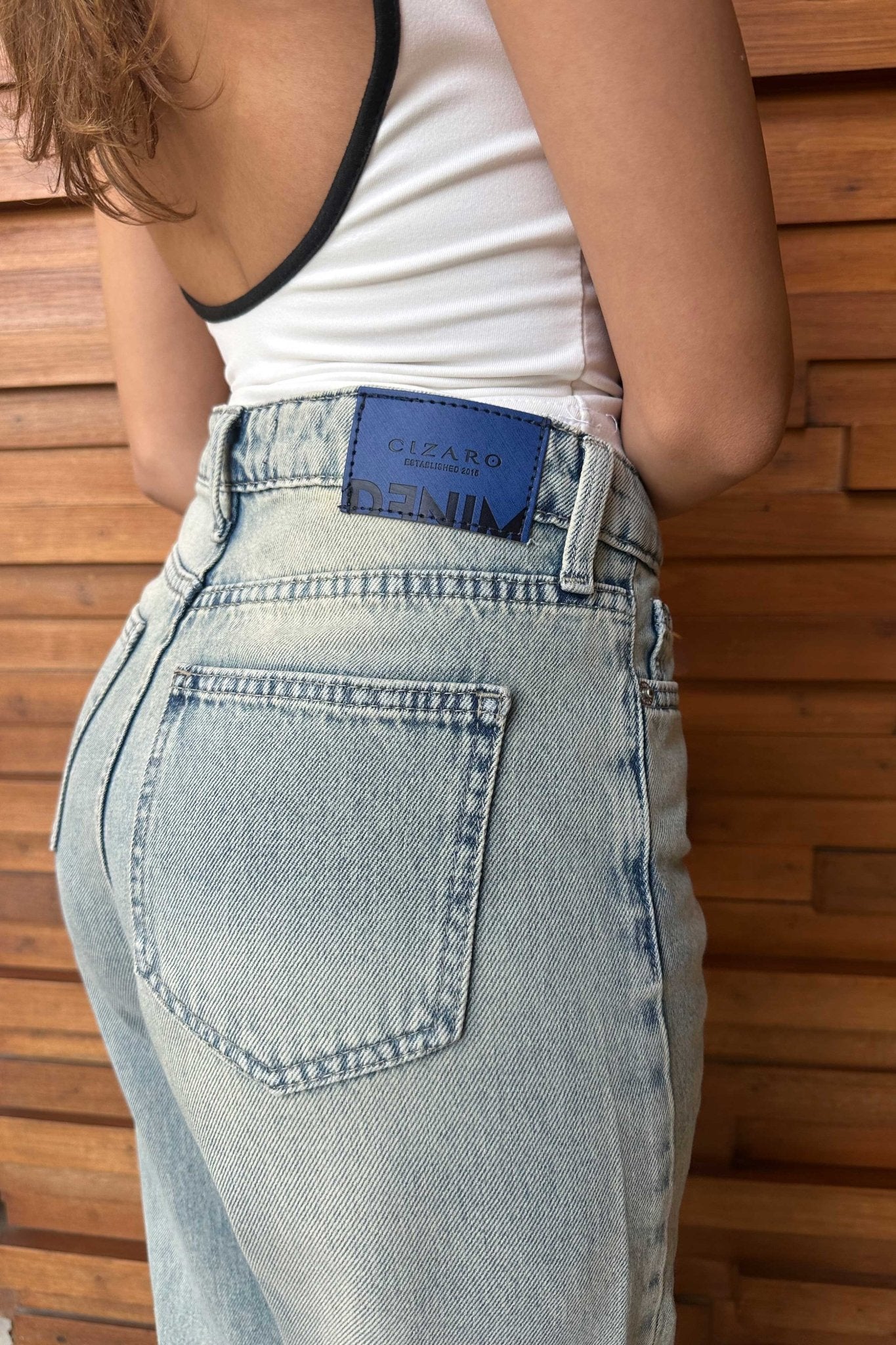 Baggy | High-Waist Ashe Light Blue Jeans Baggy CIZARO - Cizaro Jeans