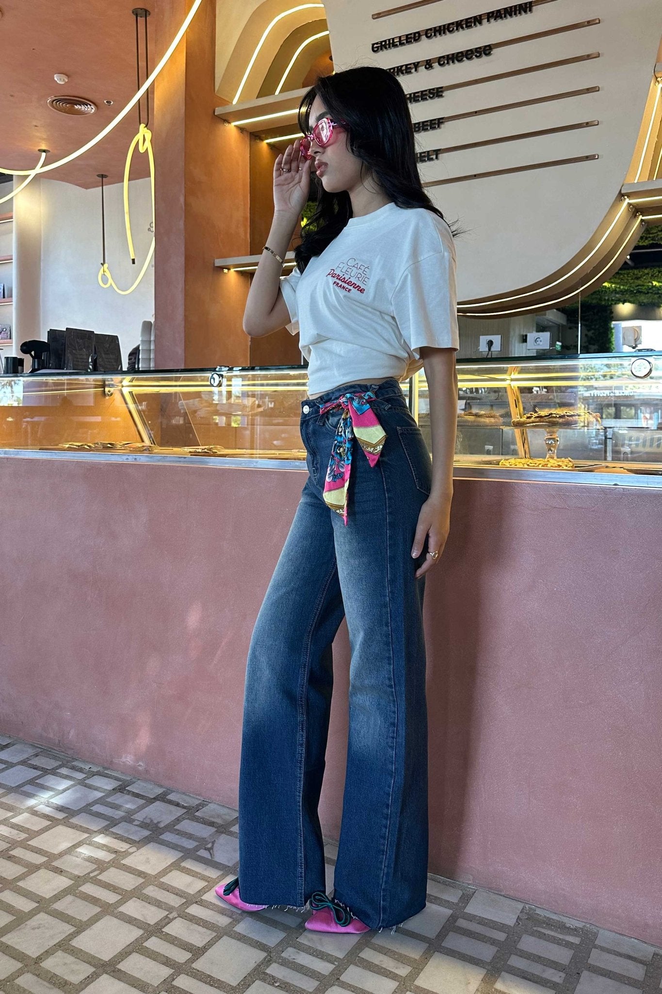 Straight-Leg - High-Waist Dark Wash Raw Hem Jeans Straight-Leg CIZARO - Cizaro Jeans