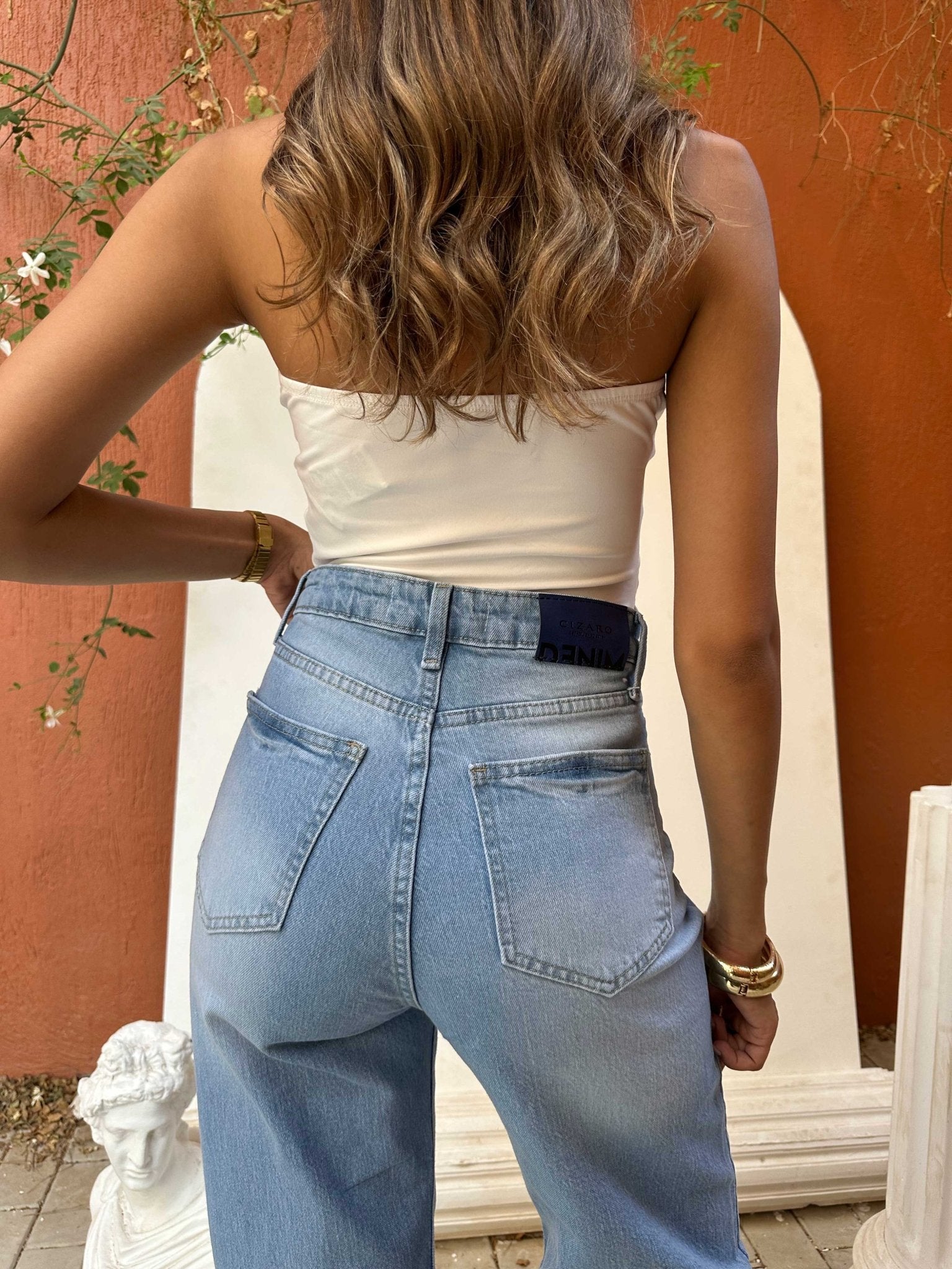 Ultra Comfort - Wide-Leg - High-Waist Ice Blue Jeans Wide-Leg CIZARO - Cizaro Jeans