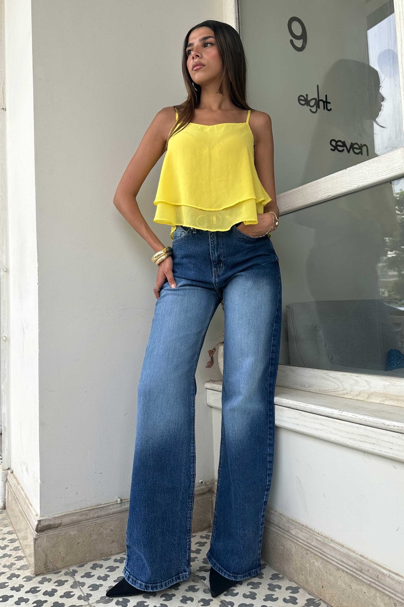 Ultra Comfort | Wide-Leg - High-Waist Washed Blue Jeans Wide-Leg CIZARO - Cizaro Jeans