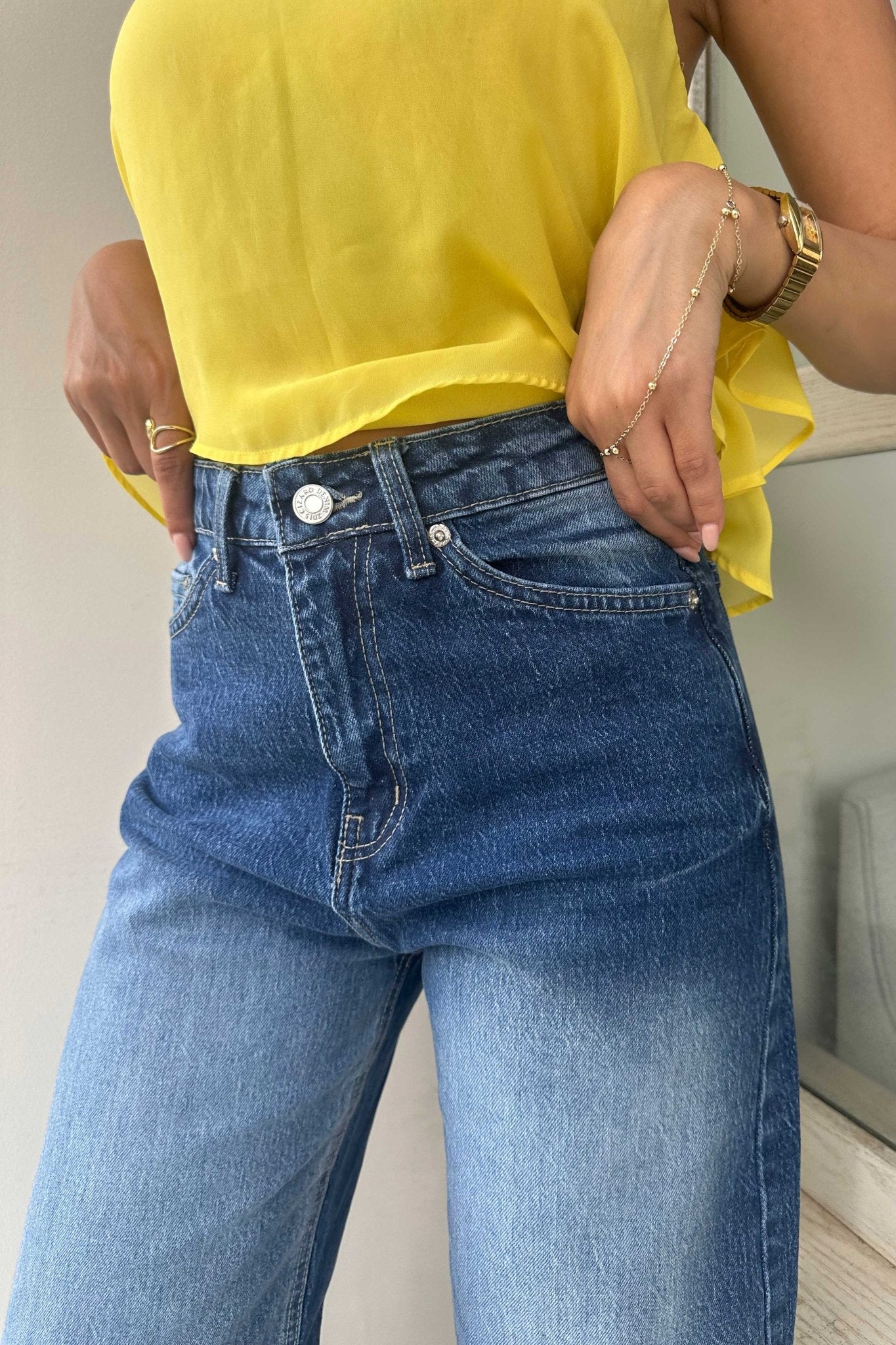 Ultra Comfort | Wide-Leg - High-Waist Washed Blue Jeans Wide-Leg CIZARO - Cizaro Jeans