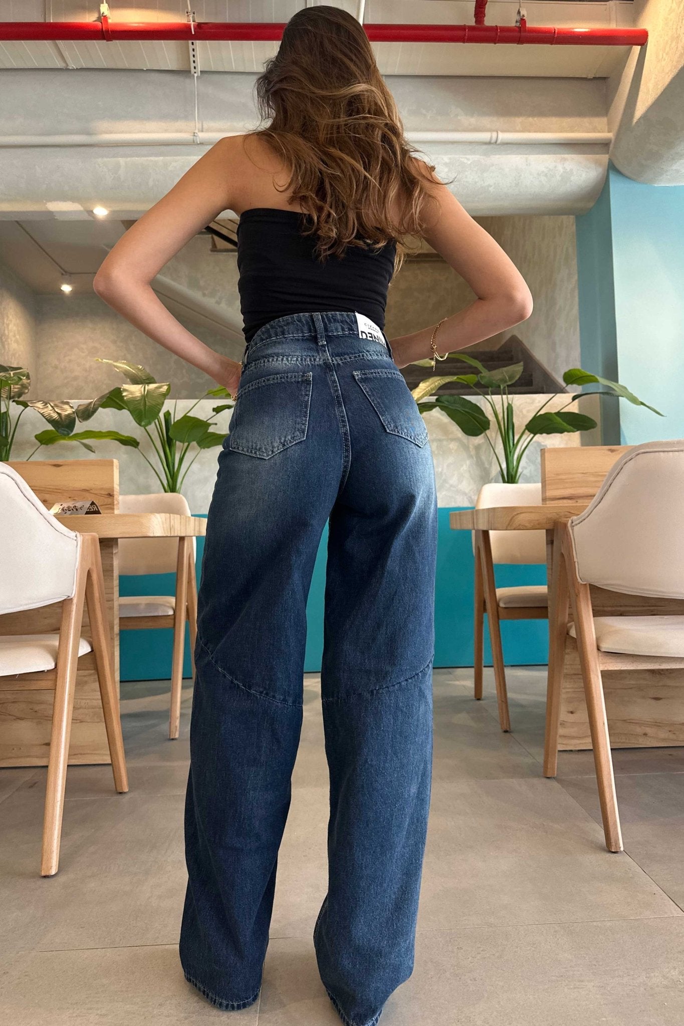 Balloon | High-Waist Midnight Washed Vintage Blue Jeans Baggy CIZARO - Cizaro Jeans