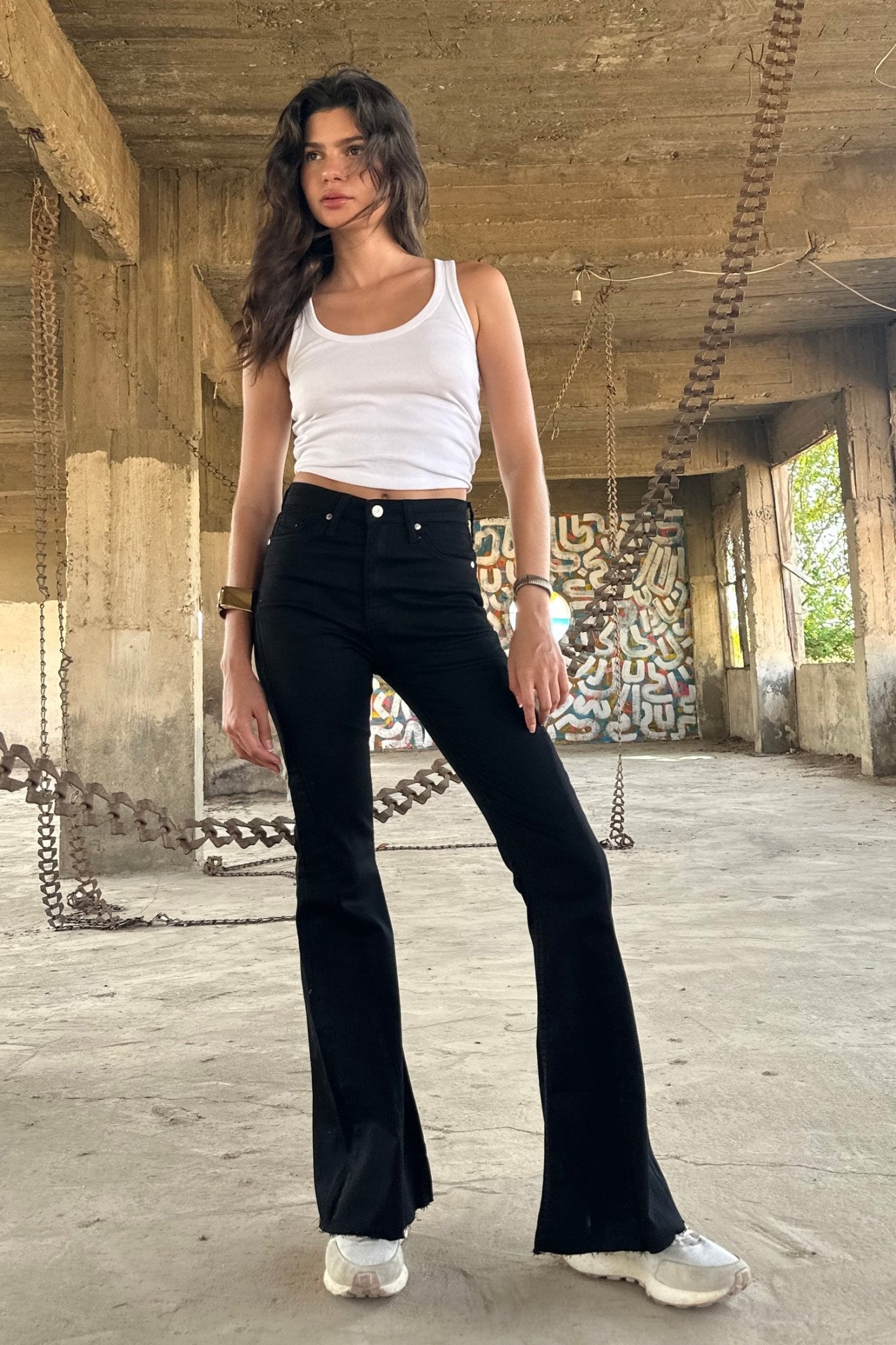 Super Flare - High-Waist Black Jeans flare CIZARO - Cizaro Jeans