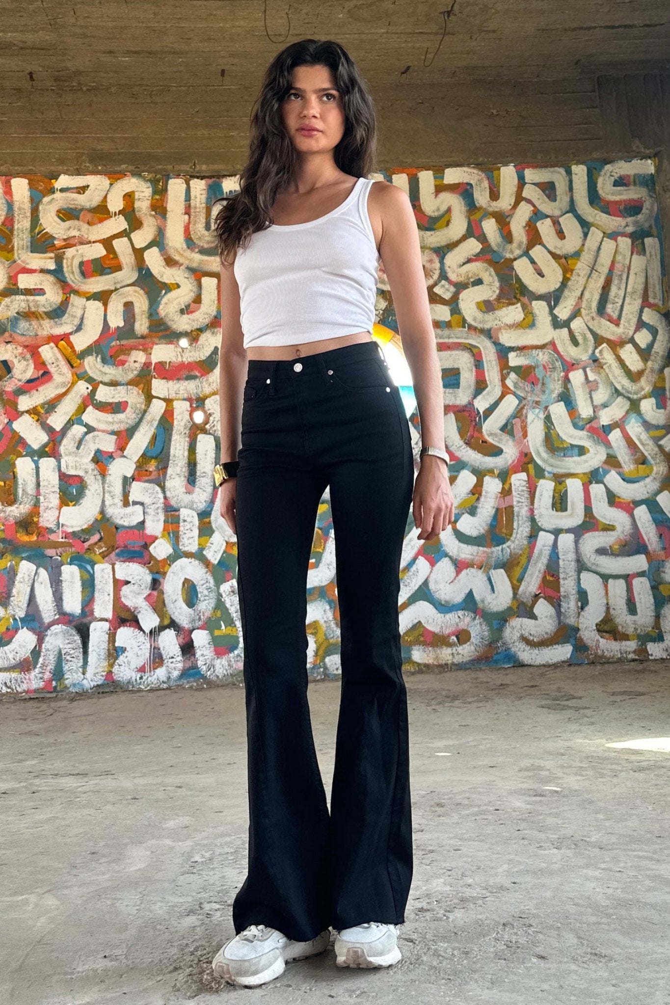 Super Flare - High-Waist Black Jeans flare CIZARO - Cizaro Jeans