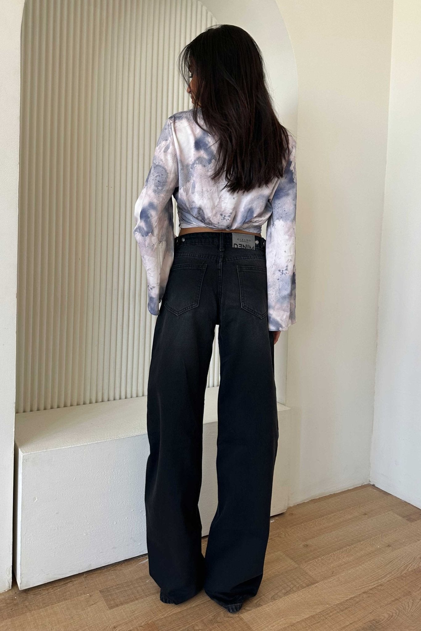 Baggy – Mid Rise Flex Waist Washed Black Jeans