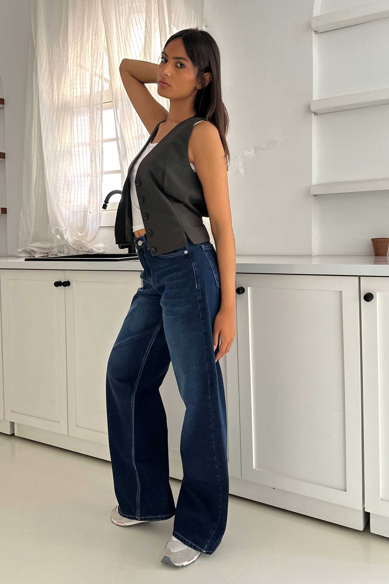 Baggy – Mid Rise Navy Blue Jeans Baggy CIZARO - Cizaro Jeans