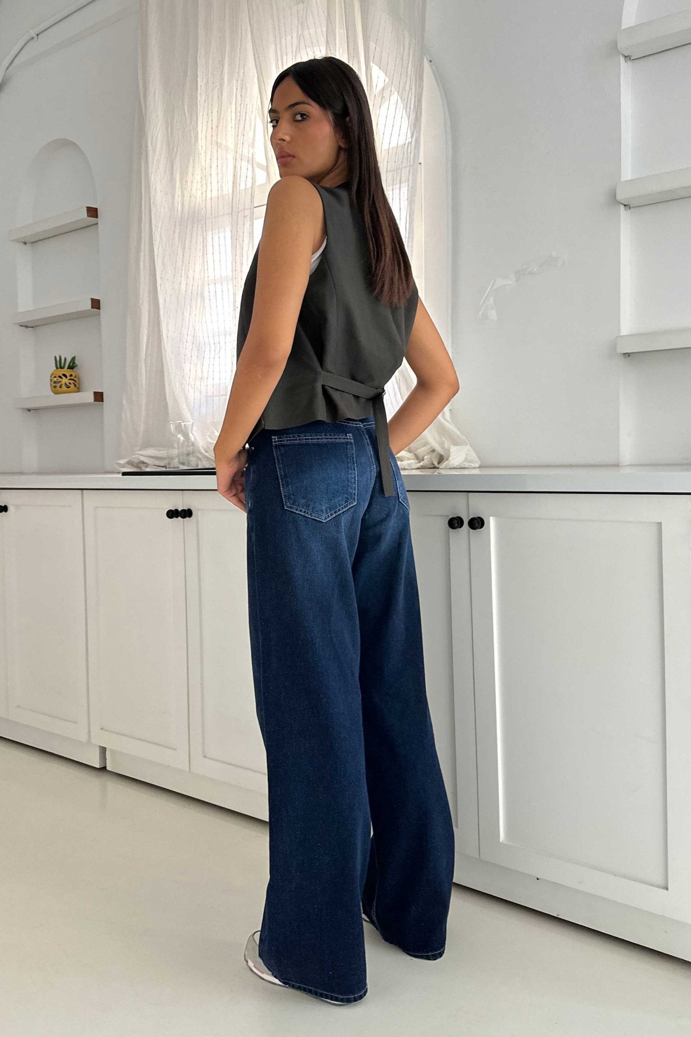 Baggy – Mid Rise Navy Blue Jeans Baggy CIZARO - Cizaro Jeans