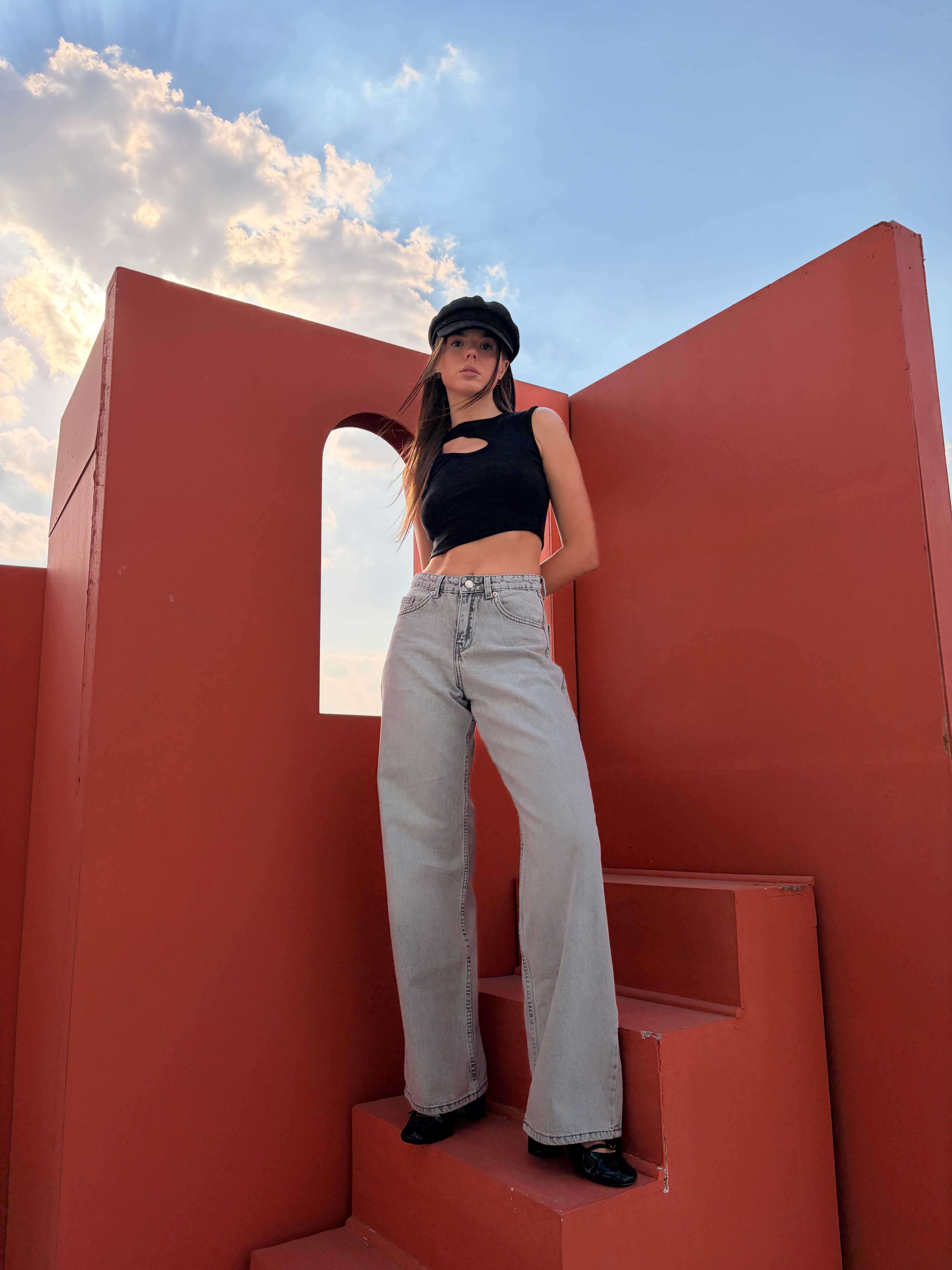 Baggy – Mid Rise Light Acid Grey Jeans