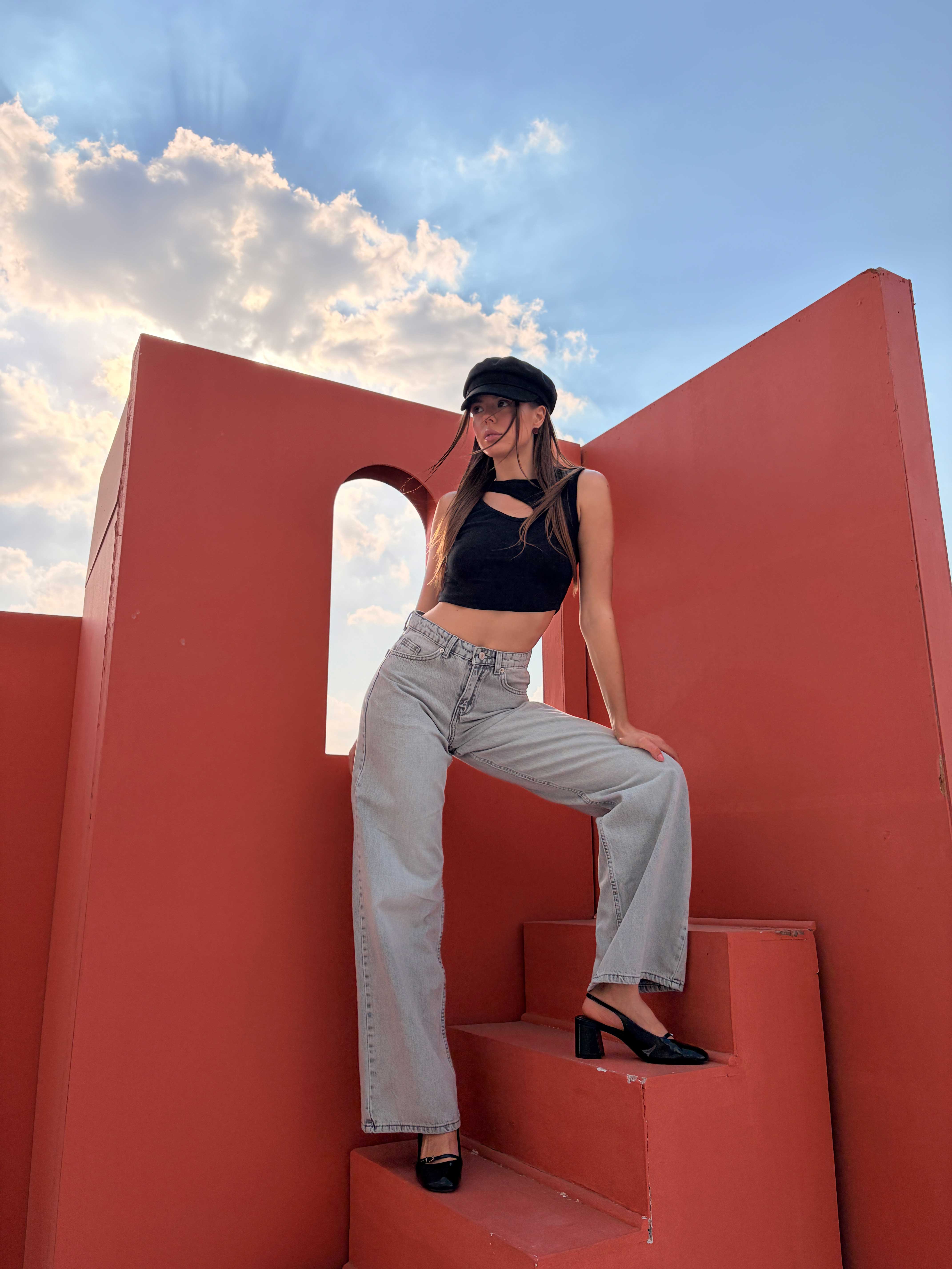 Baggy – Mid Rise Light Acid Grey Jeans