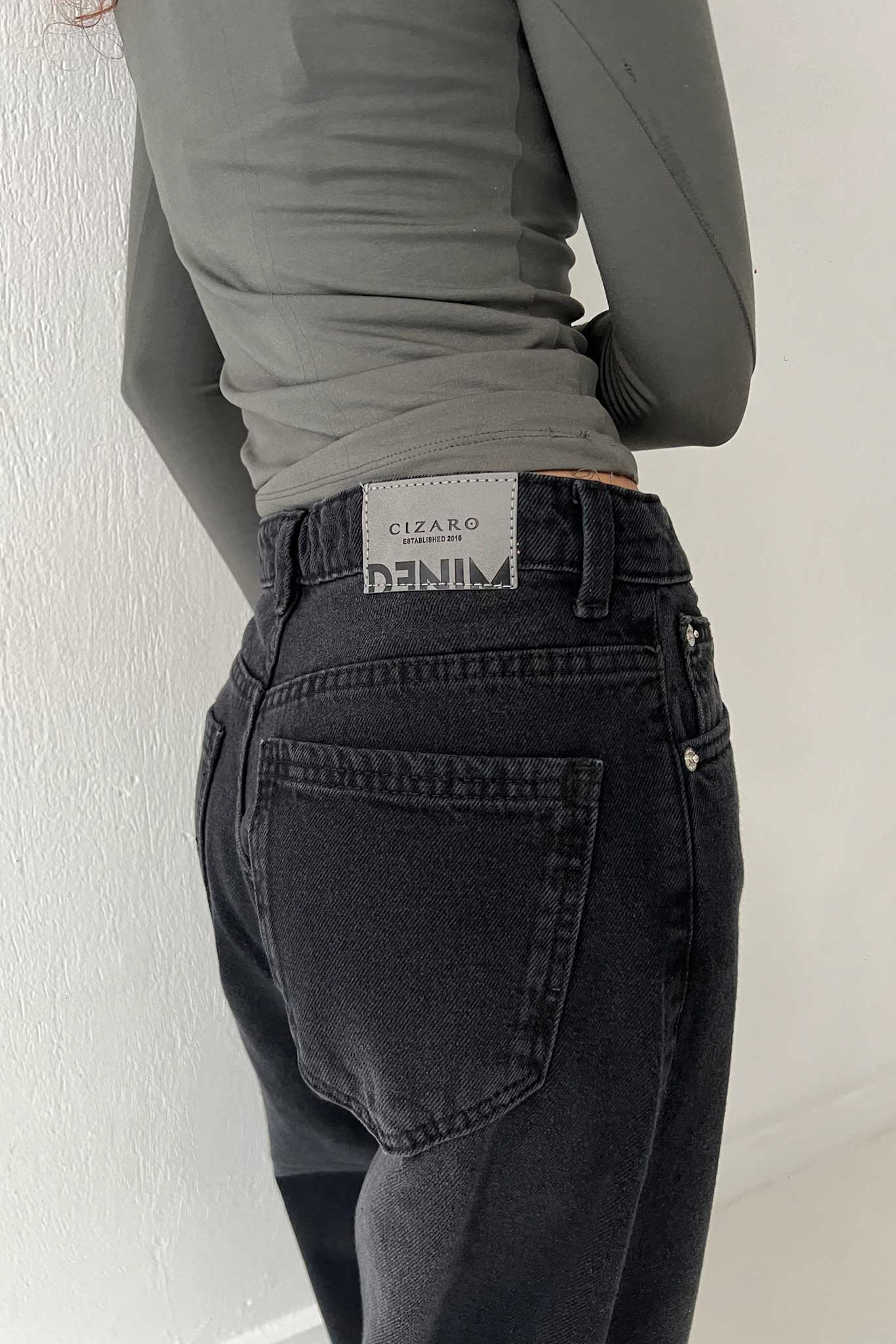 Baggy – Mid Rise Washed Black Jeans baggy CIZARO - Cizaro Jeans