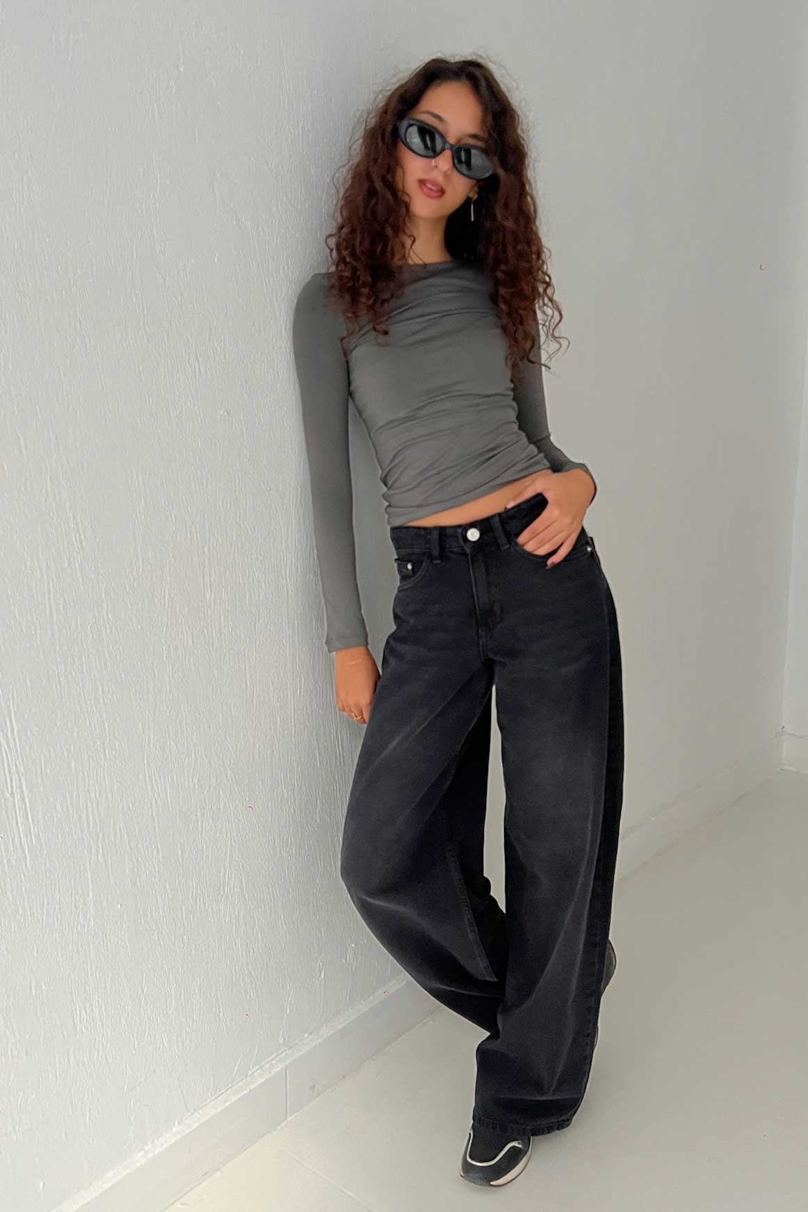 Baggy – Mid Rise Washed Black Jeans baggy CIZARO - Cizaro Jeans