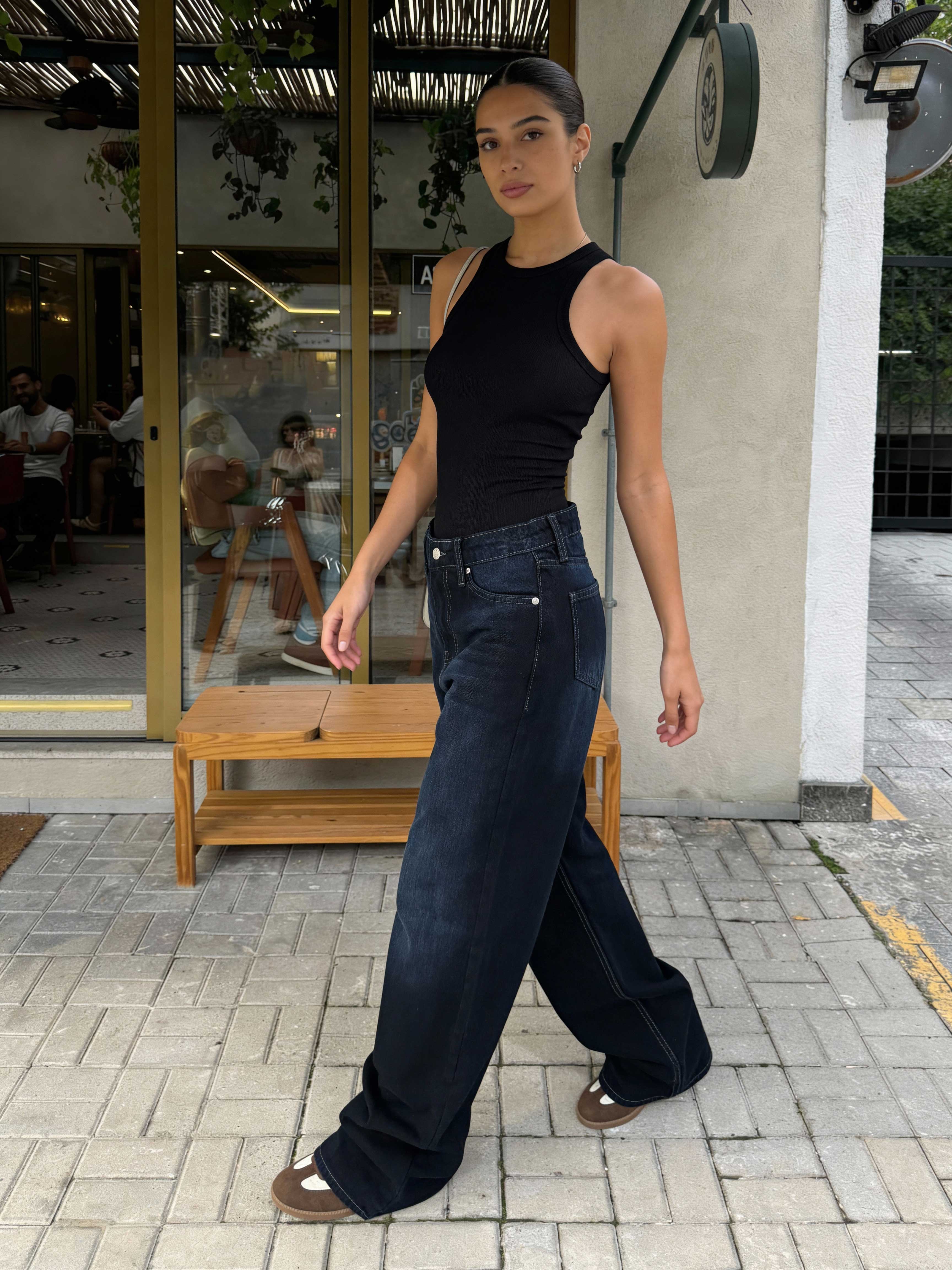 Baggy – High-Waist Deep Ocean Blue Jeans baggy CIZARO - Cizaro Jeans