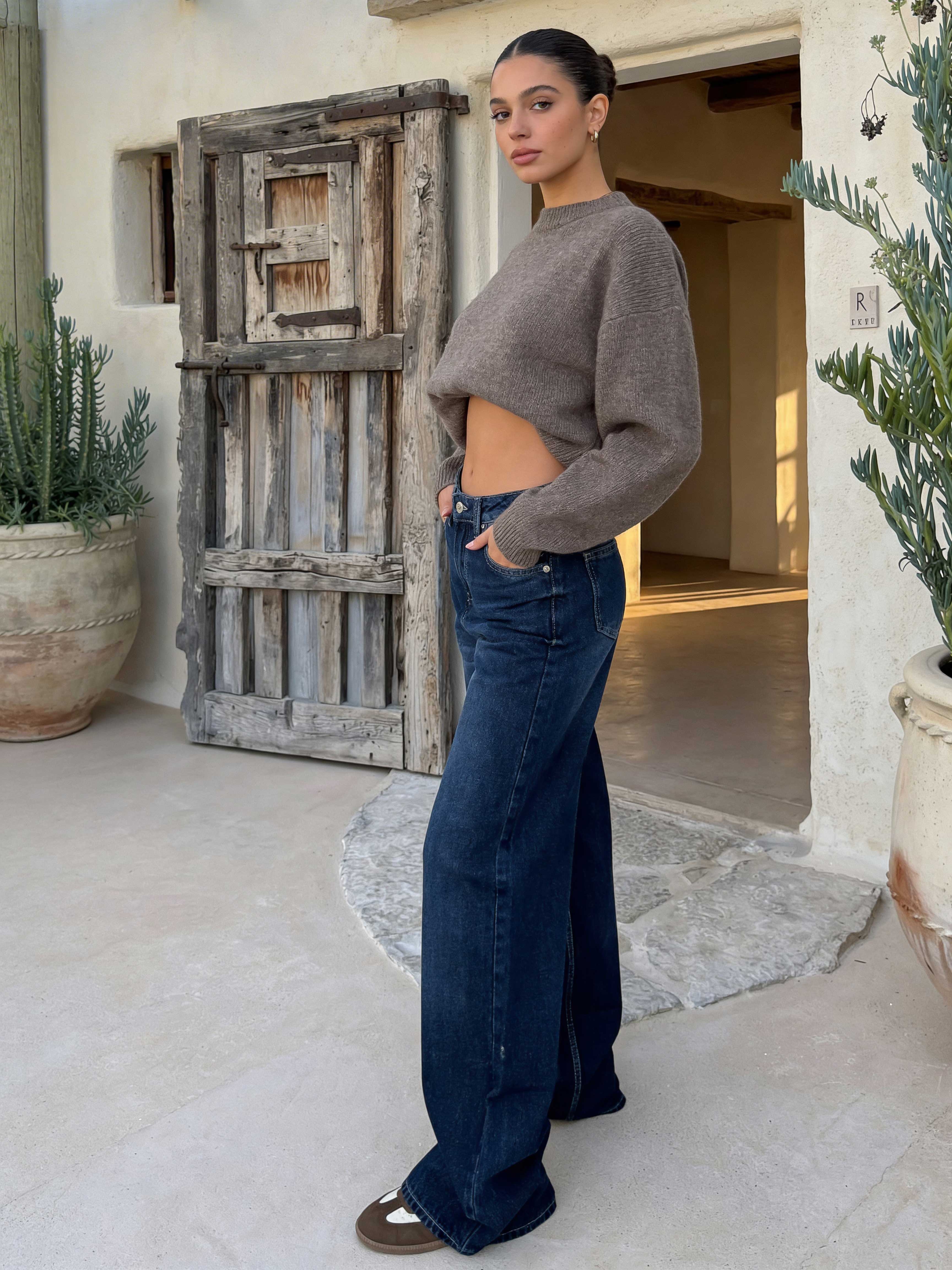 Baggy , High waist Deep ocean blue jeans Baggy CIZARO - Cizaro Jeans