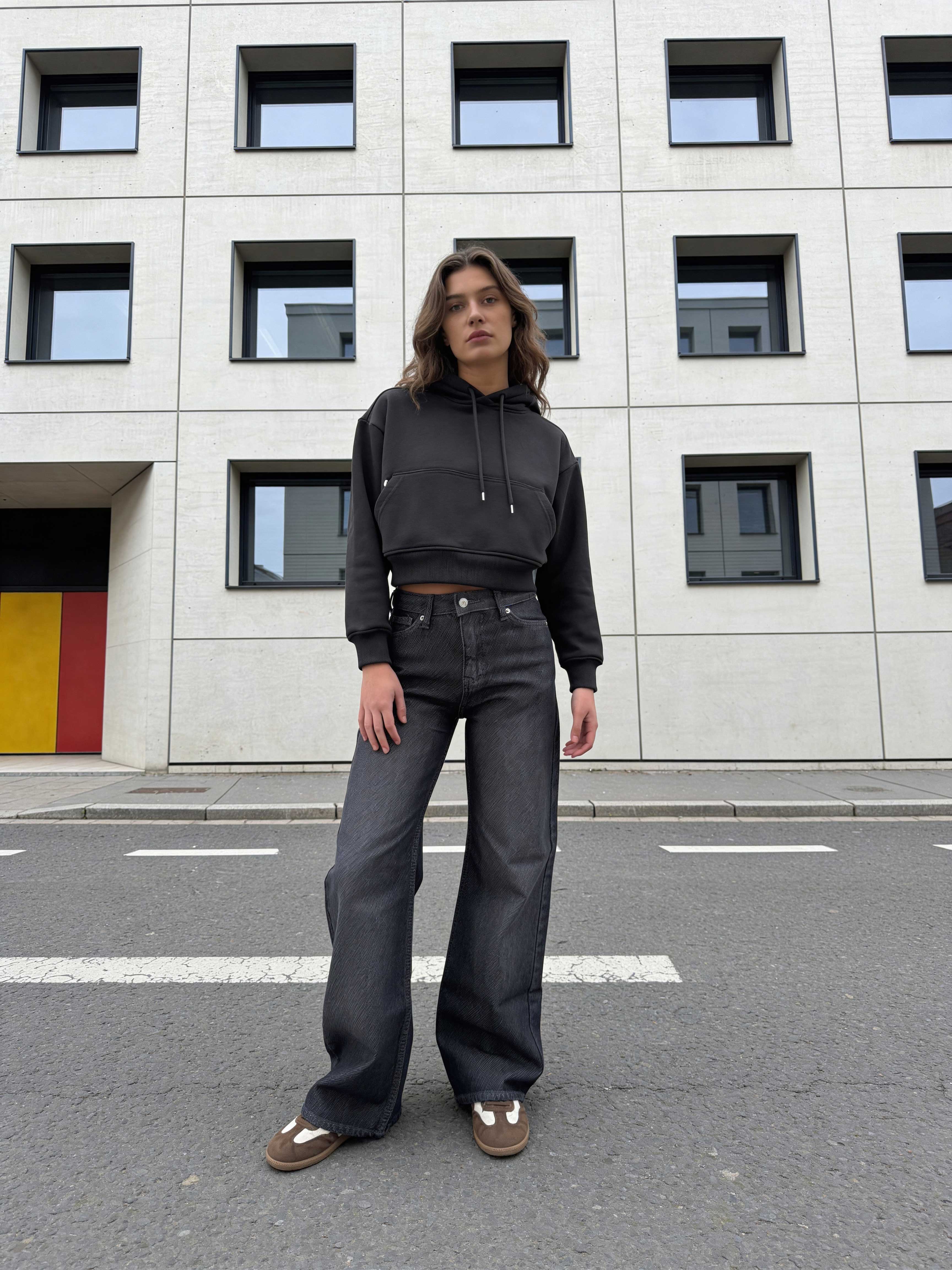 Baggy – High-Waist Washed Black Jeans Baggy CIZARO - Cizaro Jeans