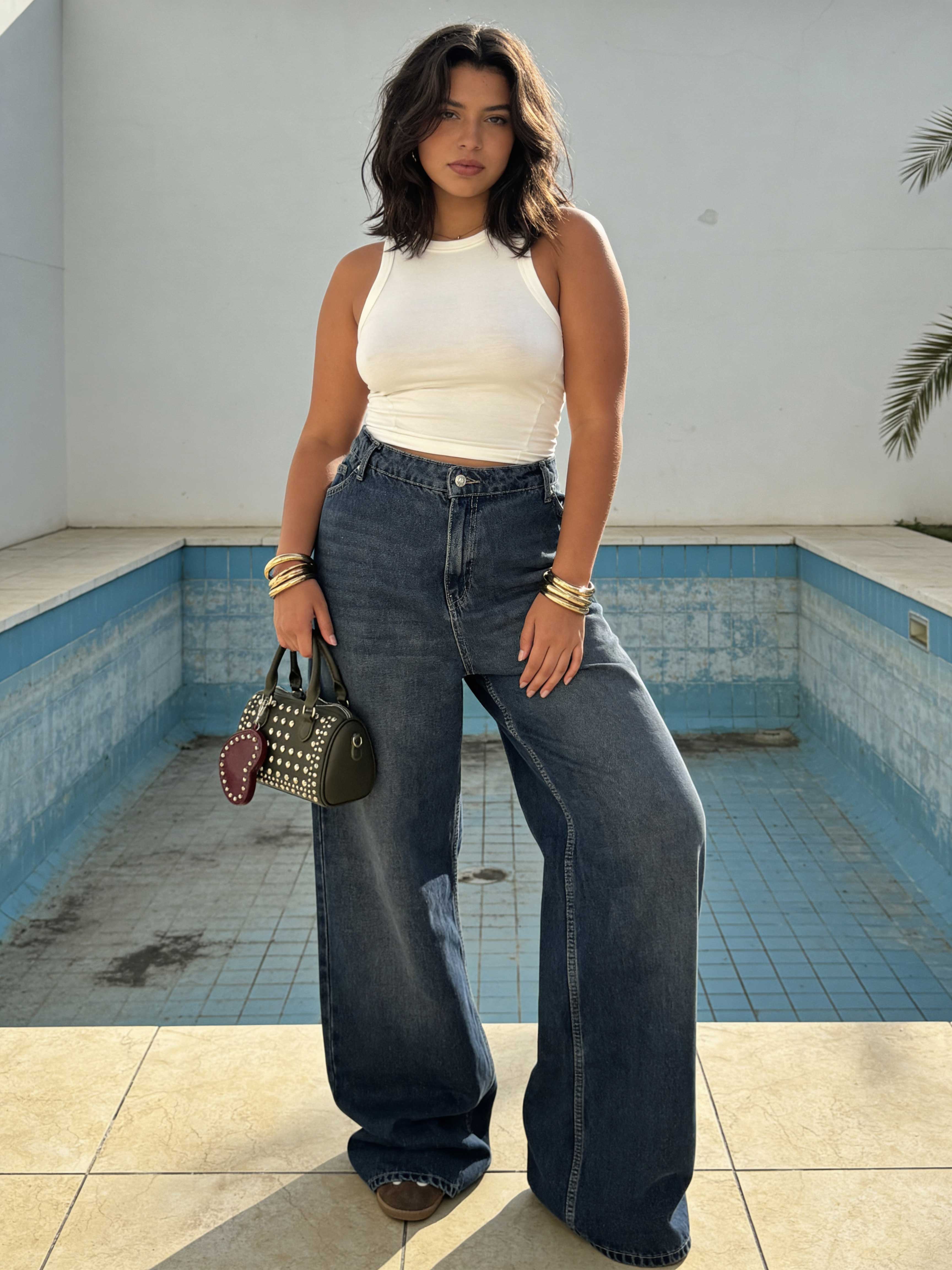 Curvy Fit – Baggy High-Waist Vintage Blue Jeans