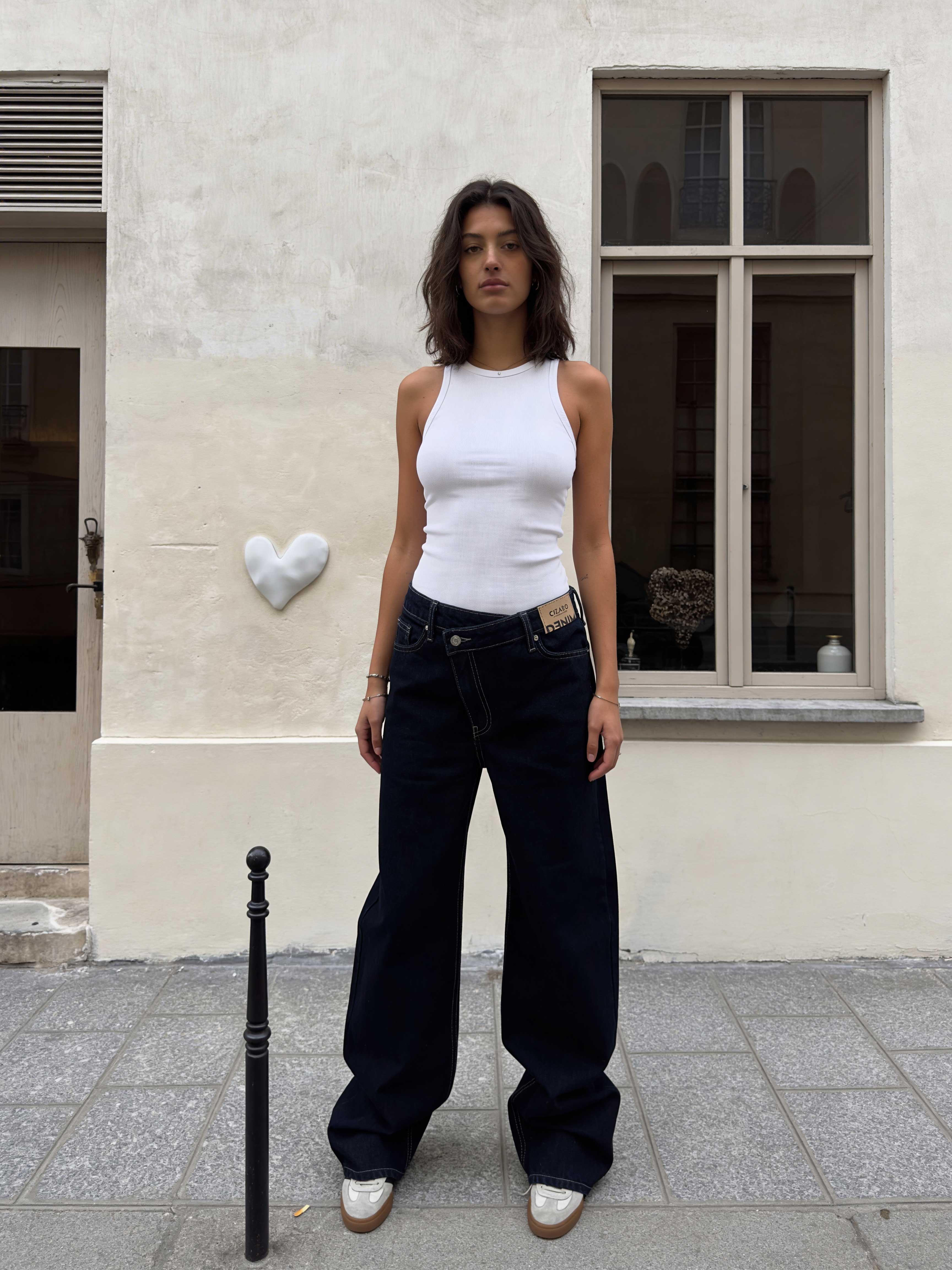 Crossover Baggy – Mid-Rise Raw Denim Jeans Baggy CIZARO - Cizaro Jeans