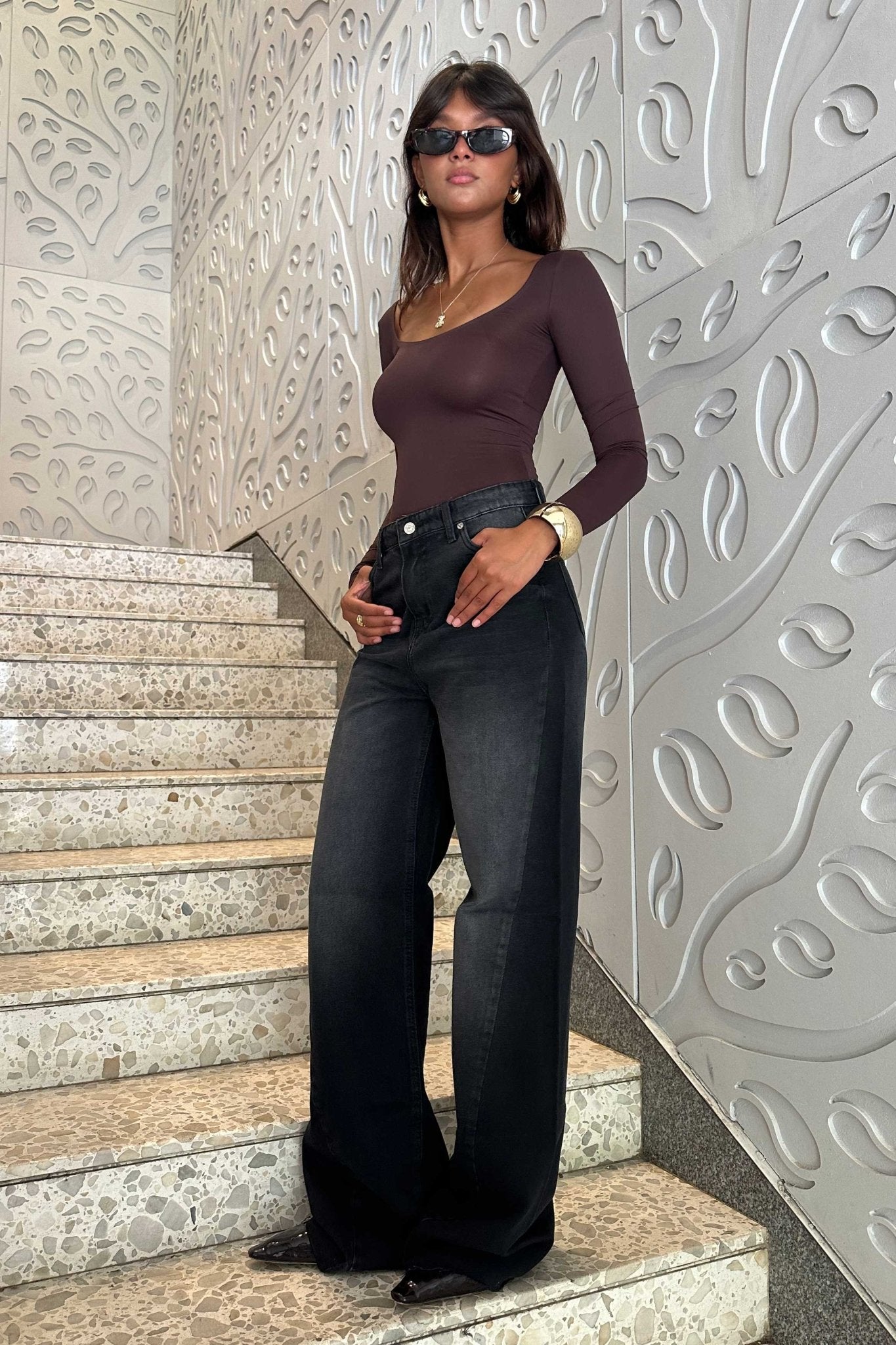 Super Baggy - Charcoal Black Jeans Baggy CIZARO - Cizaro Jeans