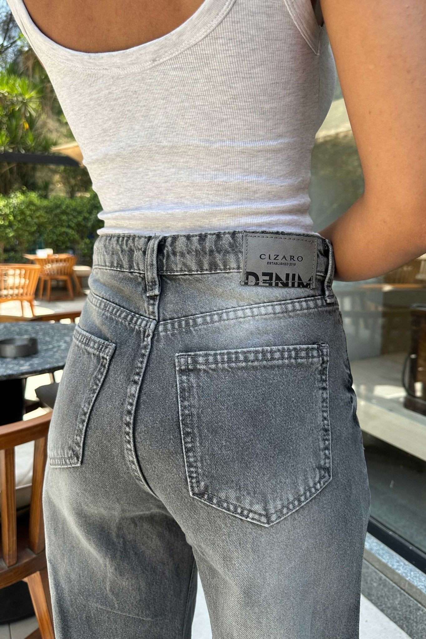 Super Baggy - High-Waist Light Gray Jeans super baggy CIZARO - Cizaro Jeans