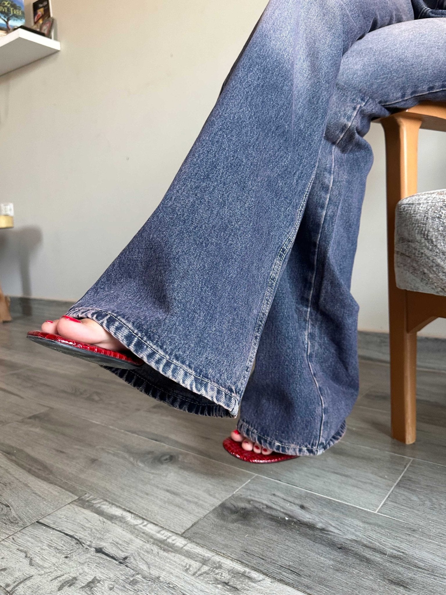 Baggy - High-Waist Dark Pink-Tinted Vintage Blue Jeans Baggy CIZARO - Cizaro Jeans