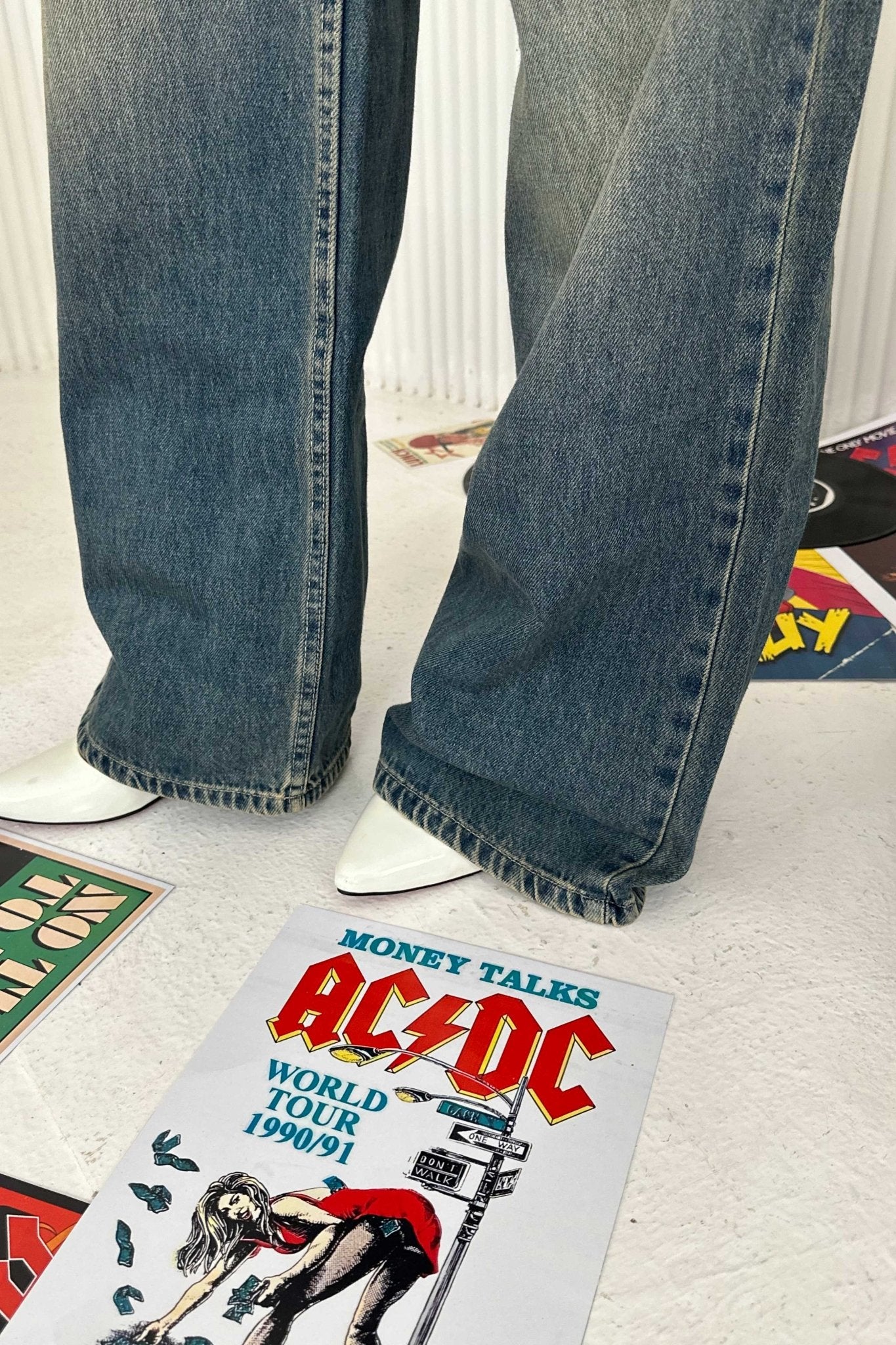 Super Baggy - Mid-Rise Faded Vintage Blue Jeans Baggy CIZARO - Cizaro Jeans