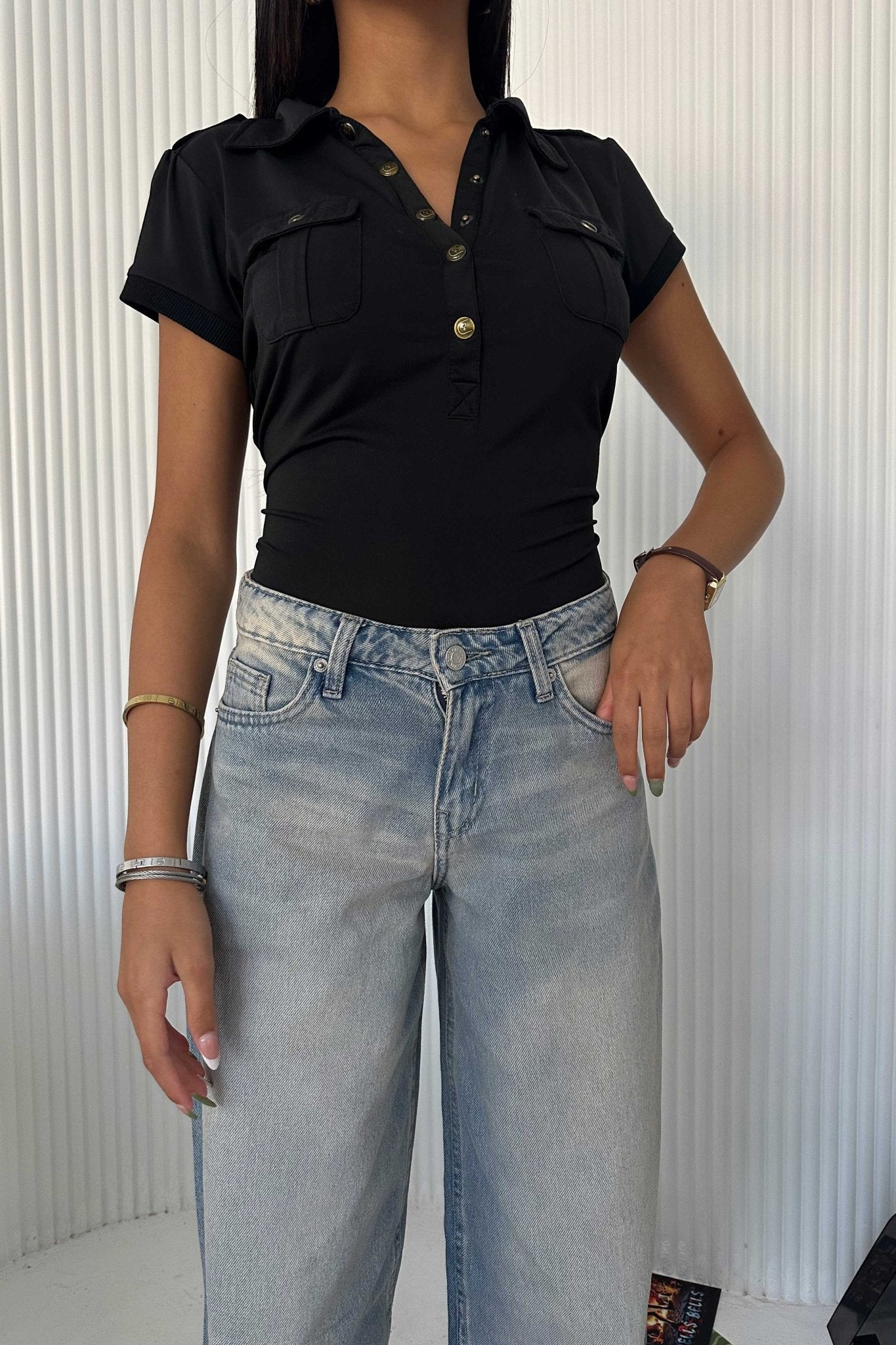 Baggy - Low Waist Light Vintage Blue Jeans Baggy CIZARO - Cizaro Jeans