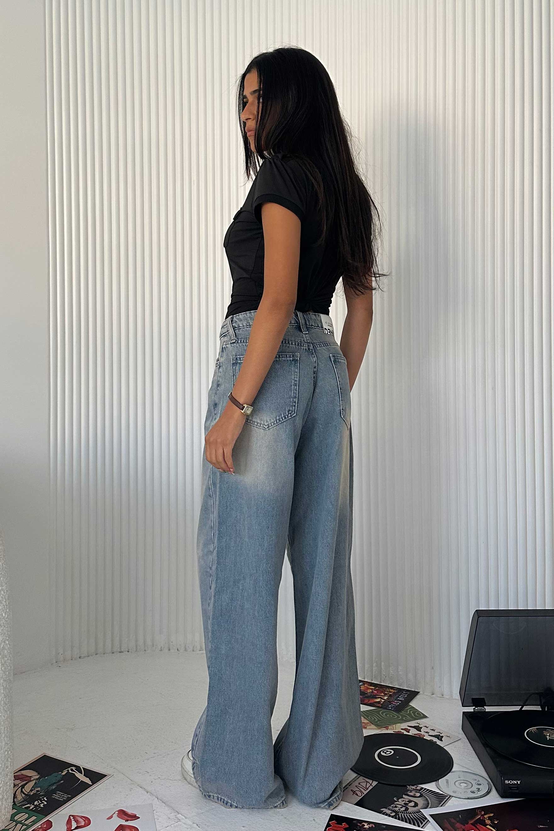 Baggy - Low Waist Light Vintage Blue Jeans