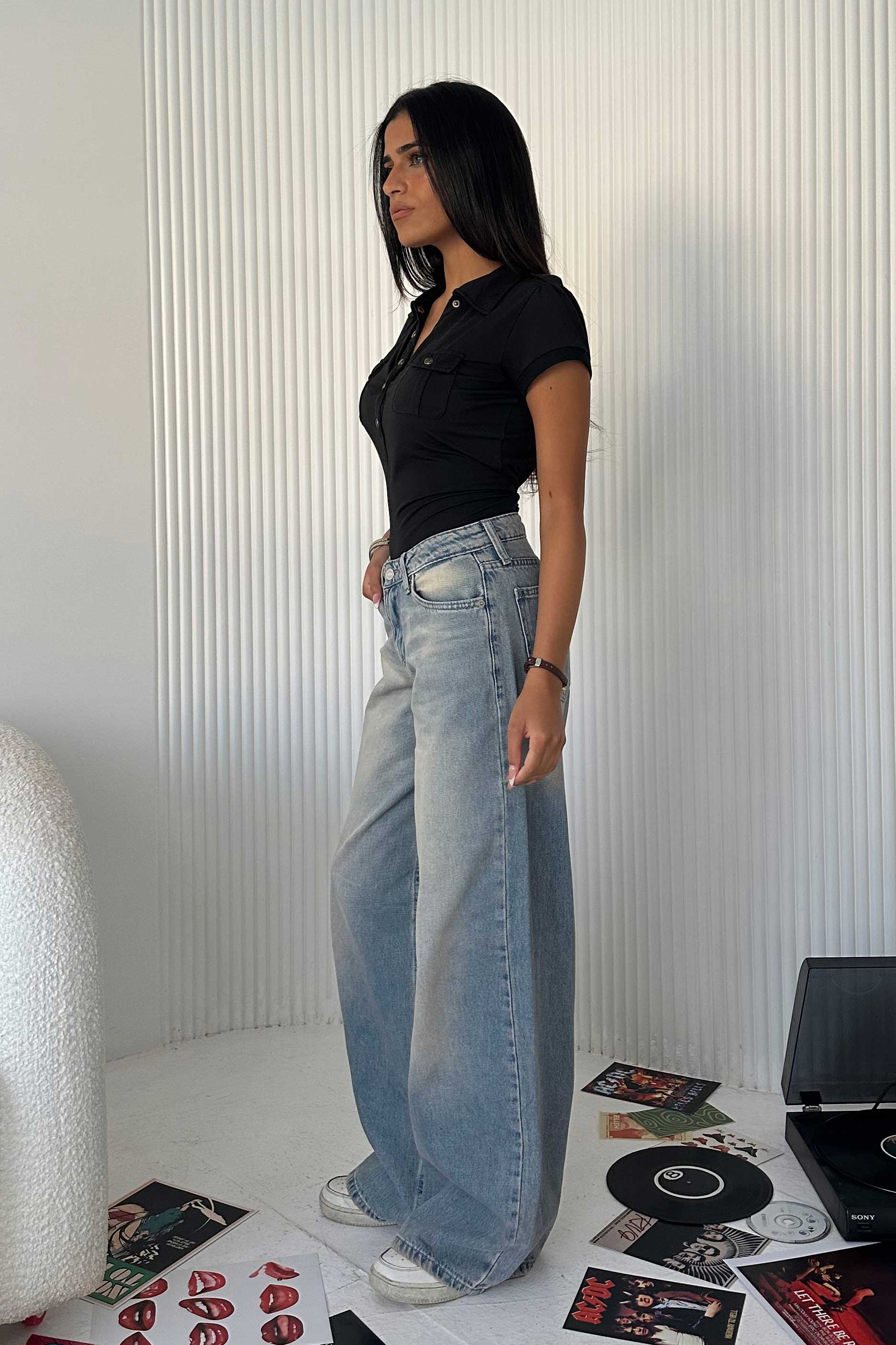 Baggy - Low Waist Light Vintage Blue Jeans