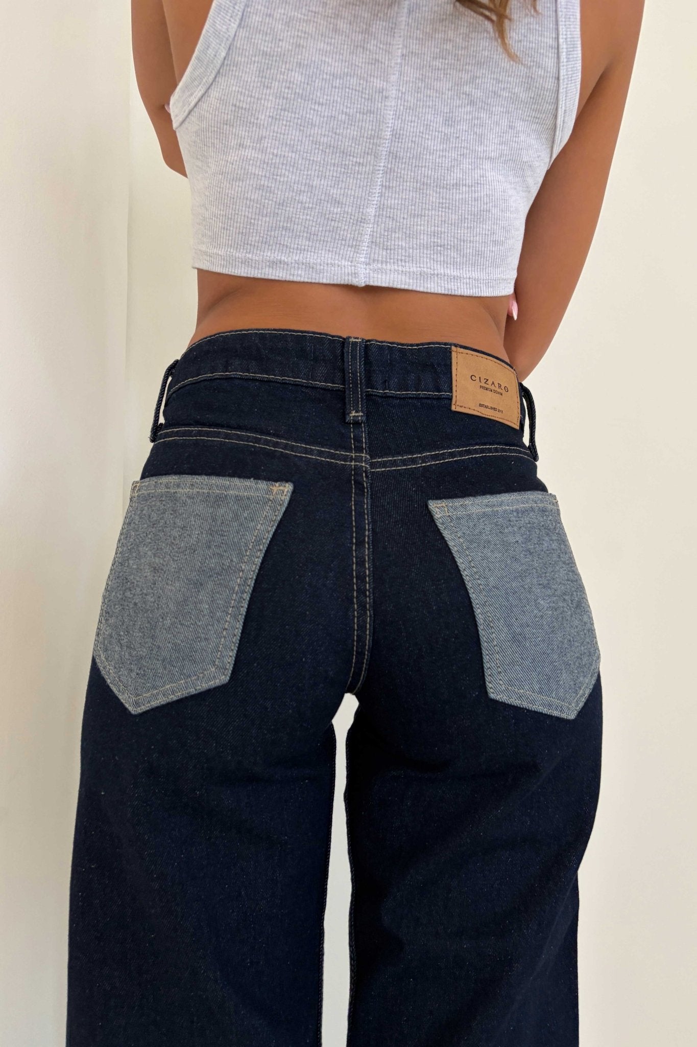 Baggy – Low Waist Folded Raw Denim Jeans BAGGY CIZARO - Cizaro Jeans