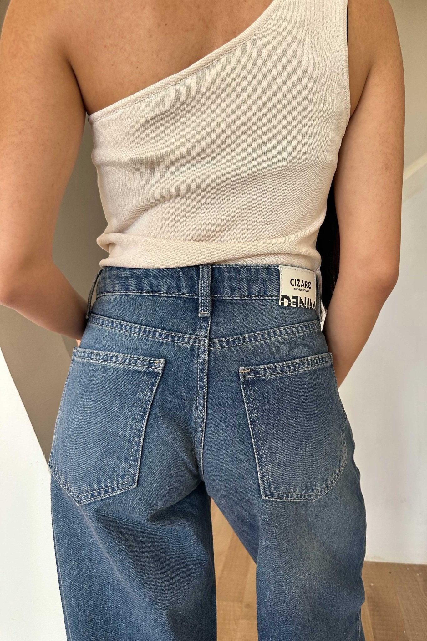 Super Baggy – Mid Rise Mid Vintage Blue Jeans baggy CIZARO - Cizaro Jeans