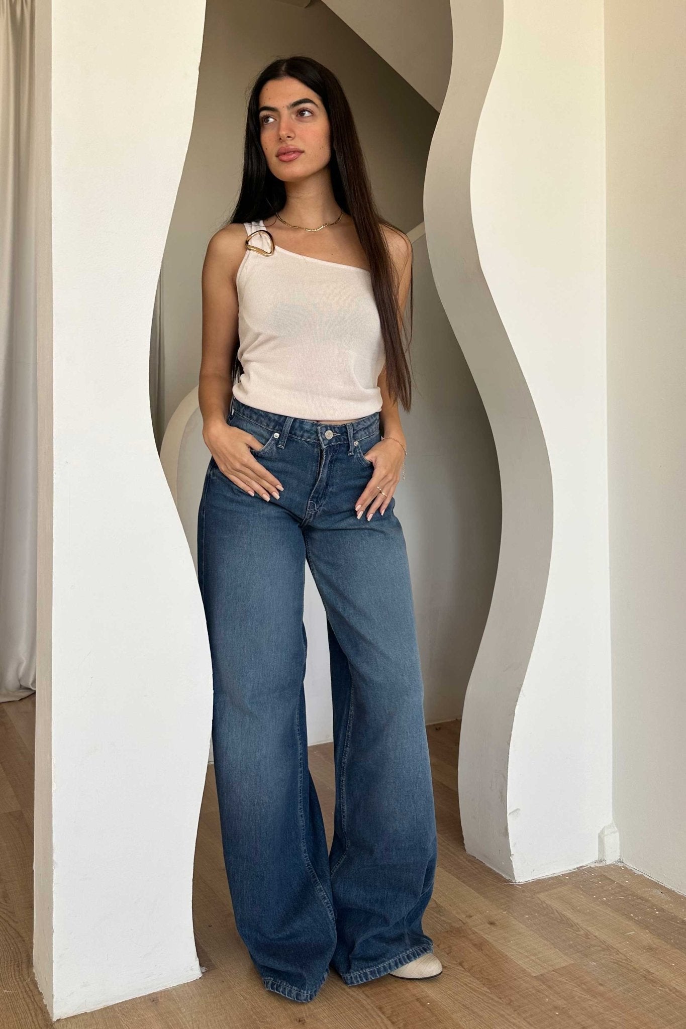 Super Baggy – Mid Rise Mid Vintage Blue Jeans baggy CIZARO - Cizaro Jeans